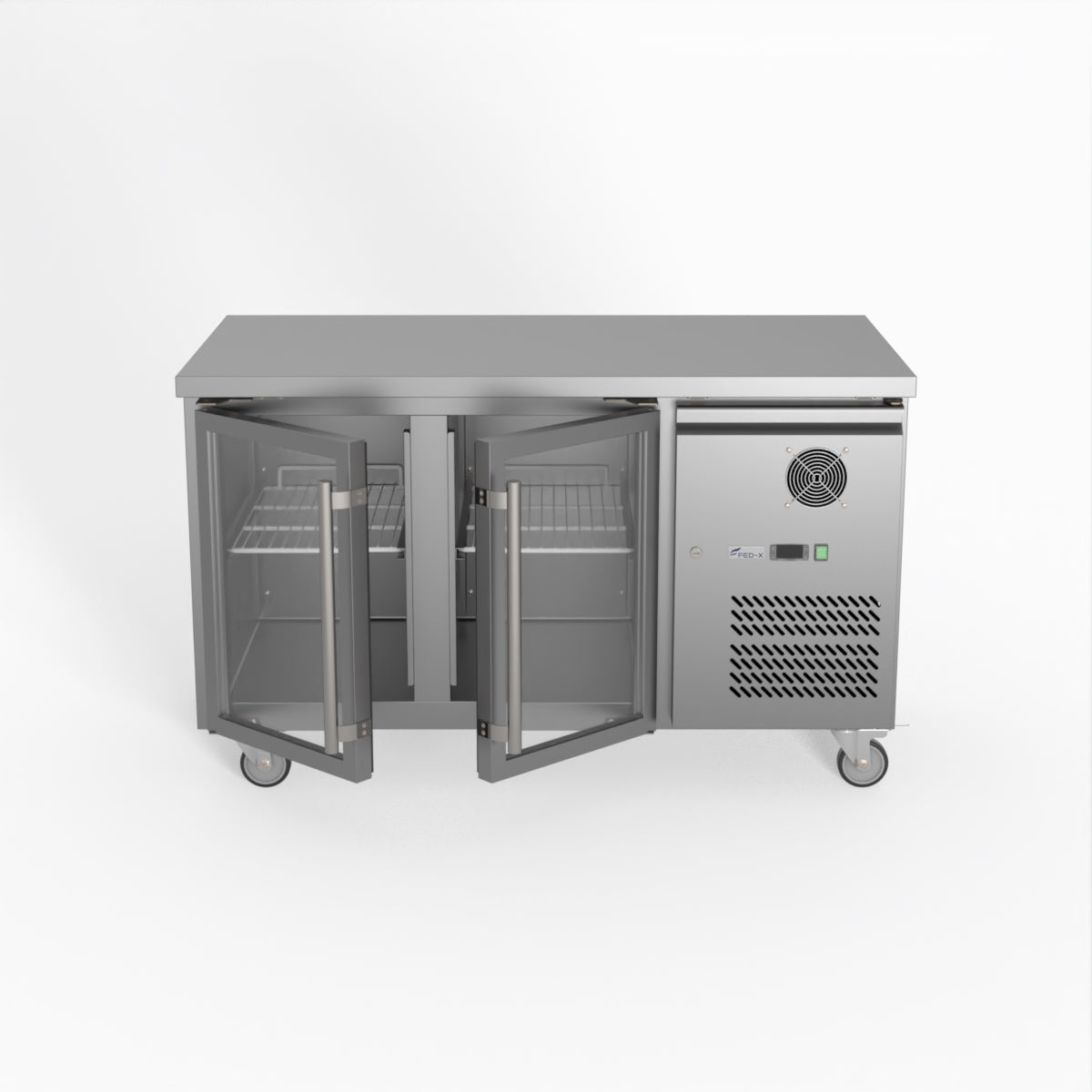 Thermaster Fed-X Two Glass Door Bench Fridge XUB7C13G2V