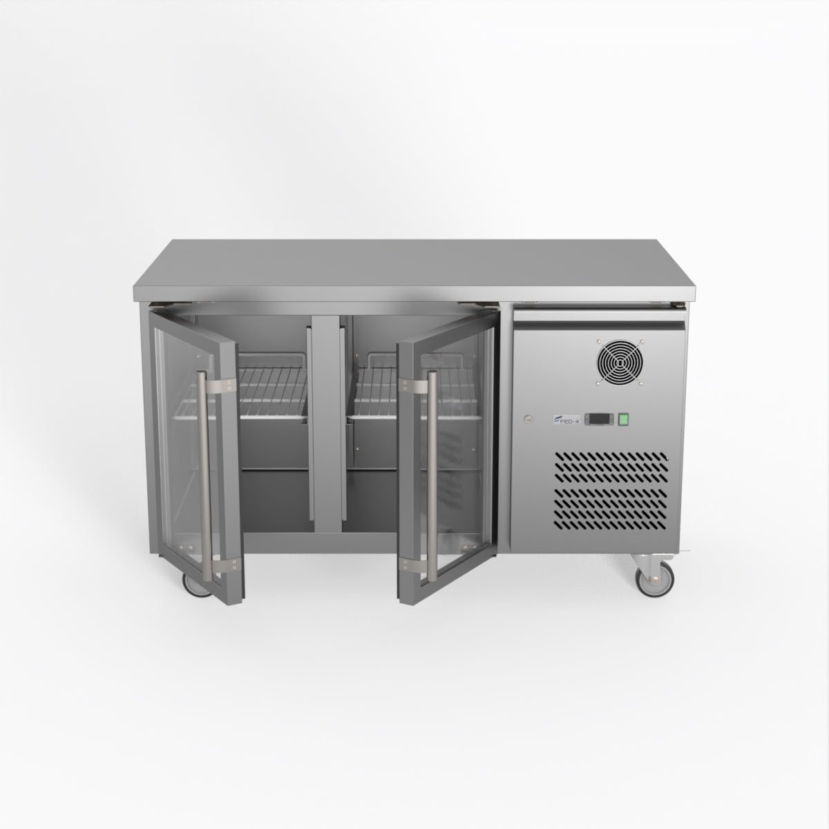 Thermaster Fed-X Two Glass Door Bench Fridge XUB7C13G2V