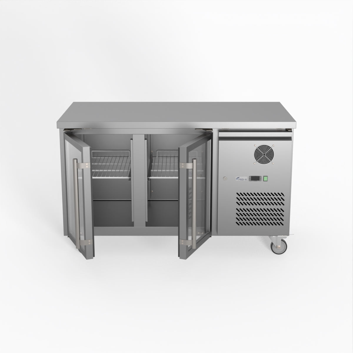 Thermaster Fed-X Two Glass Door Bench Fridge XUB7C13G2V