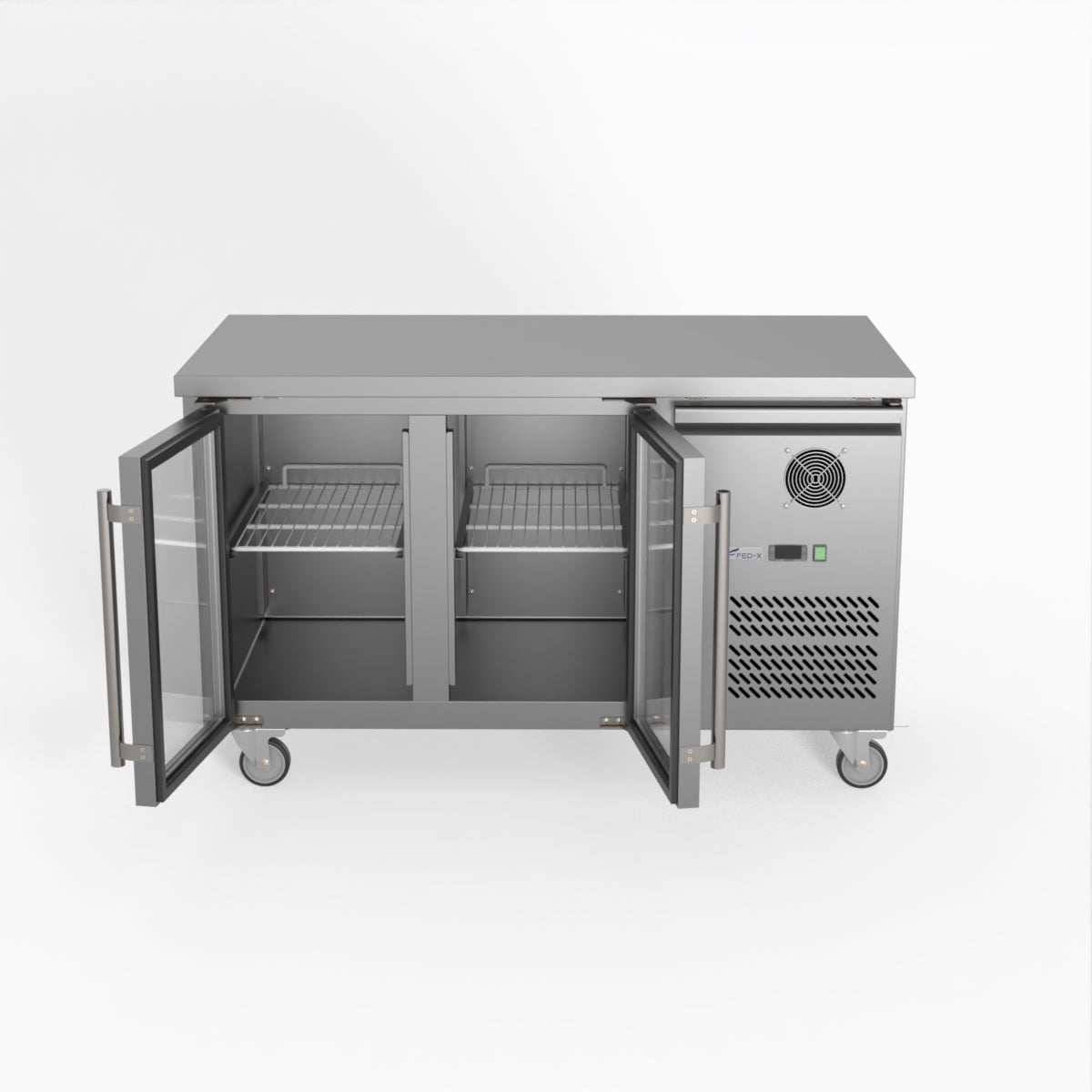 Thermaster Fed-X Two Glass Door Bench Fridge XUB7C13G2V