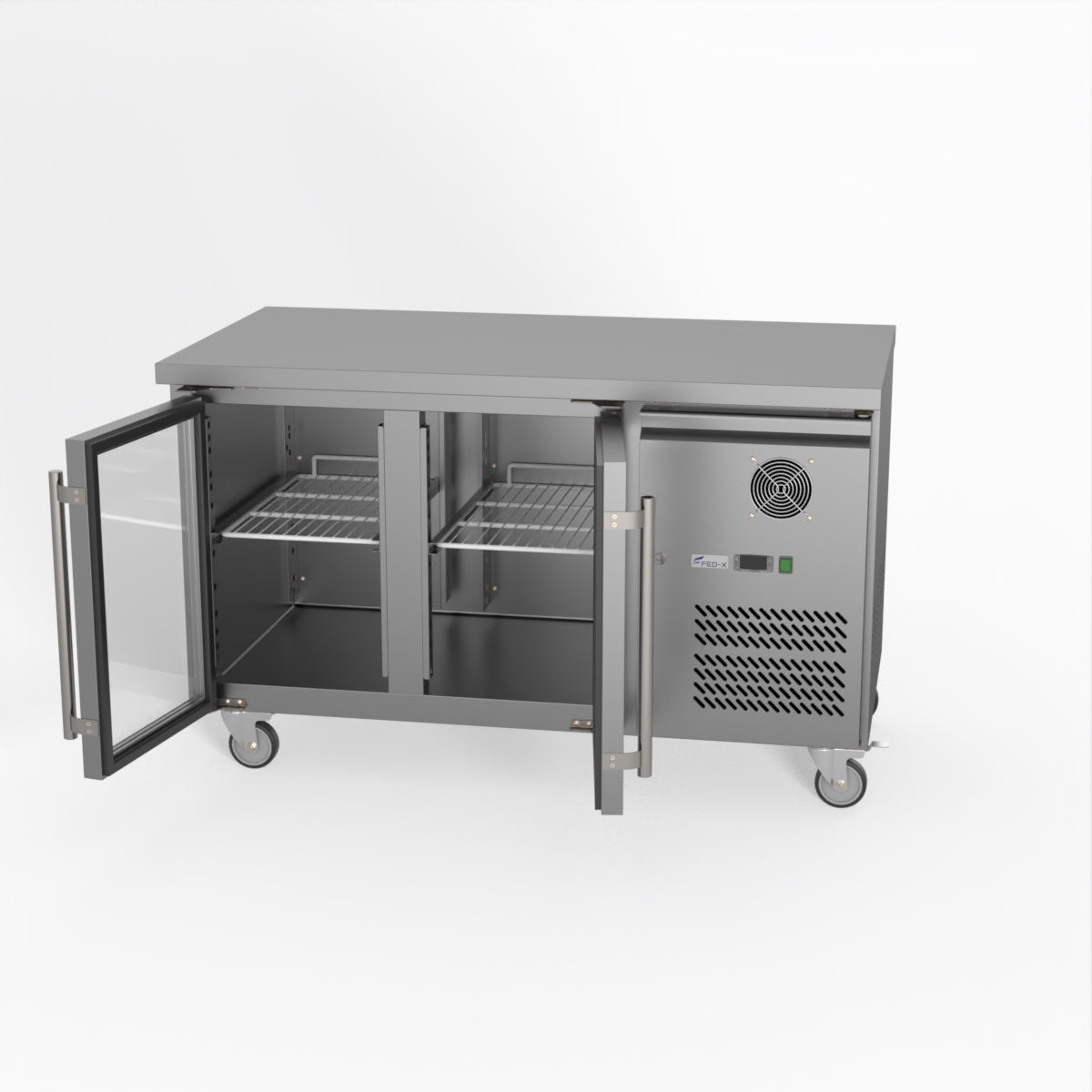 Thermaster Fed-X Two Glass Door Bench Fridge XUB7C13G2V