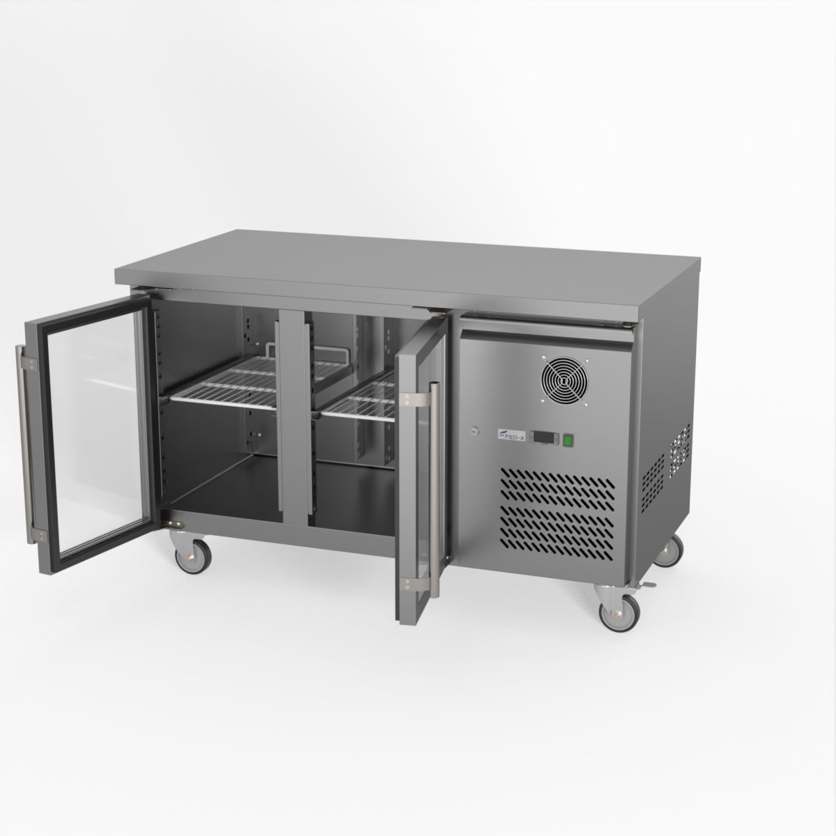 Thermaster Fed-X Two Glass Door Bench Fridge XUB7C13G2V