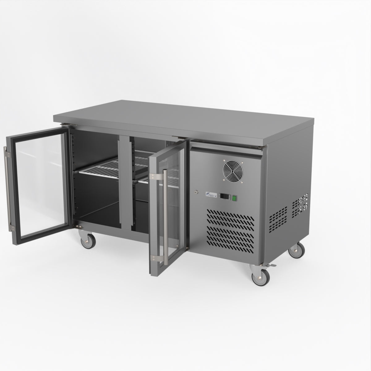 Thermaster Fed-X Two Glass Door Bench Fridge XUB7C13G2V