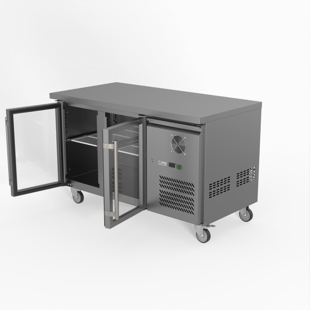 Thermaster Fed-X Two Glass Door Bench Fridge XUB7C13G2V