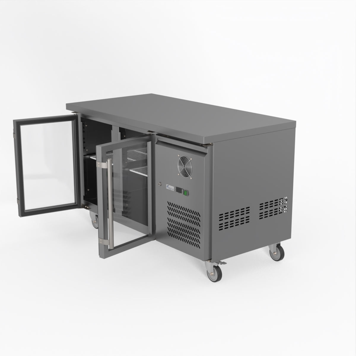 Thermaster Fed-X Two Glass Door Bench Fridge XUB7C13G2V