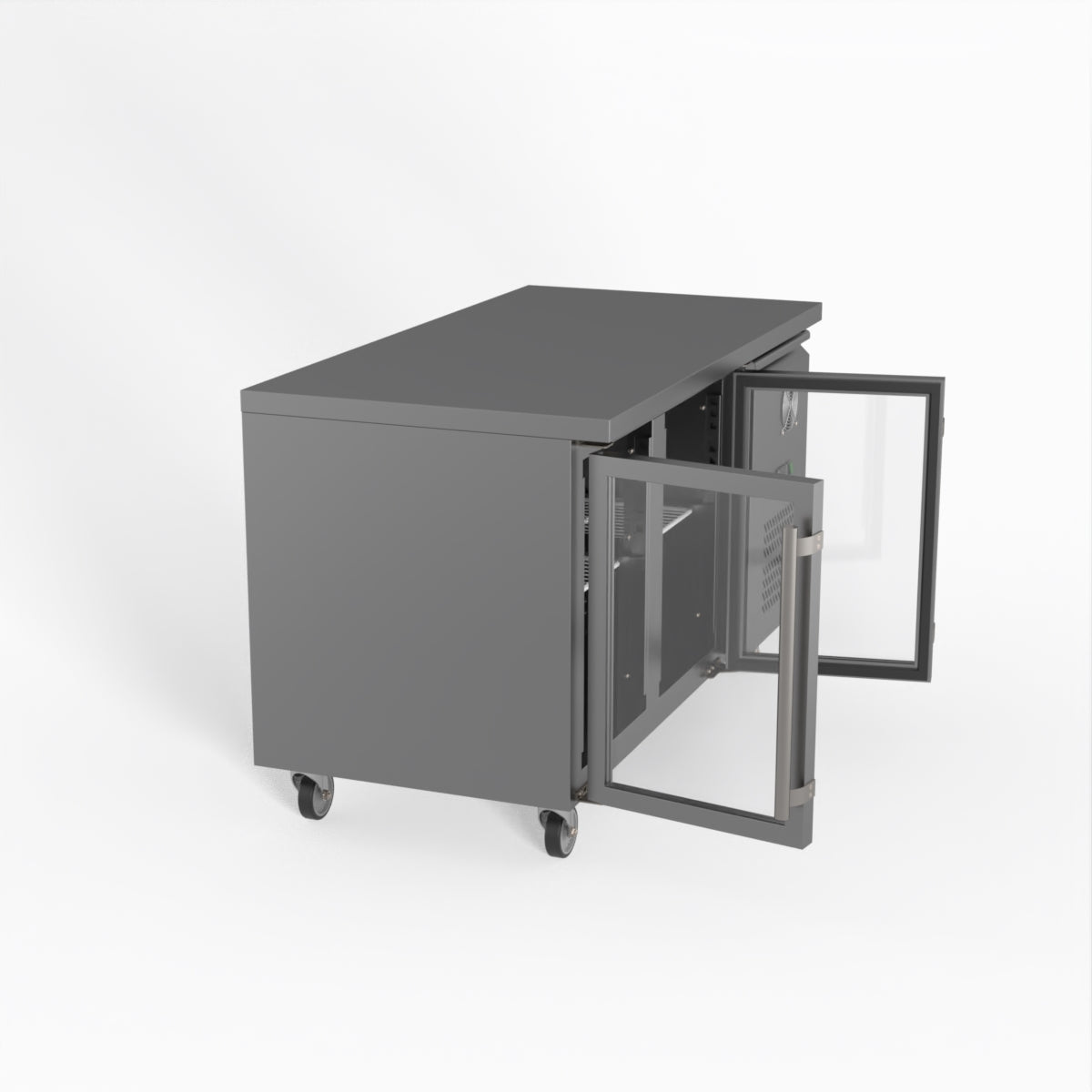 Thermaster Fed-X Two Glass Door Bench Fridge XUB7C13G2V