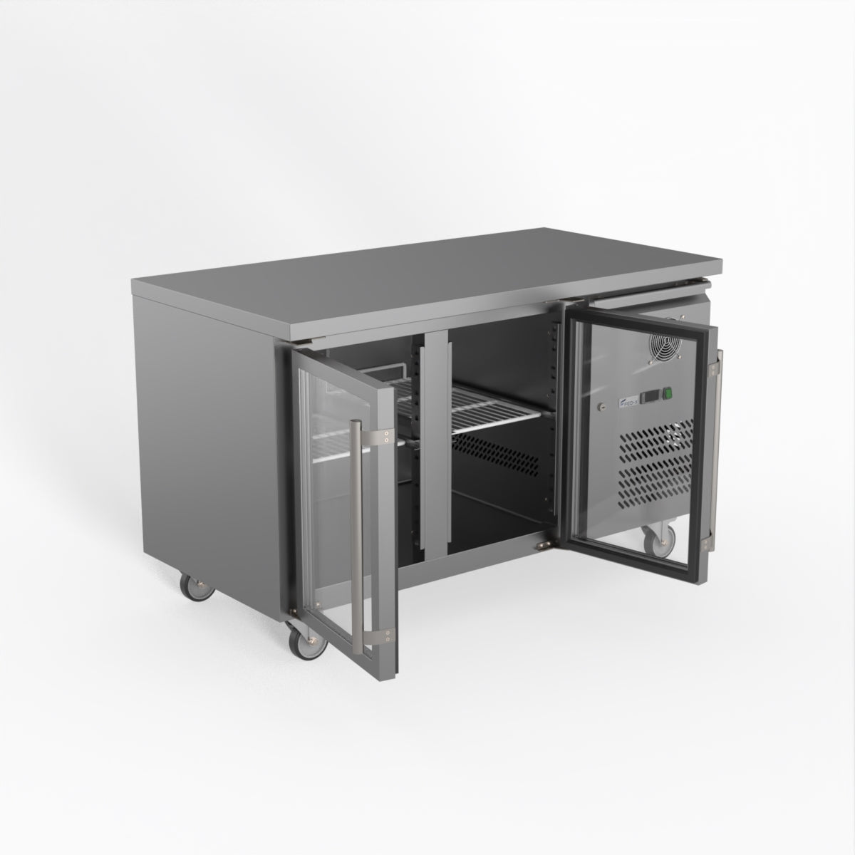 Thermaster Fed-X Two Glass Door Bench Fridge XUB7C13G2V