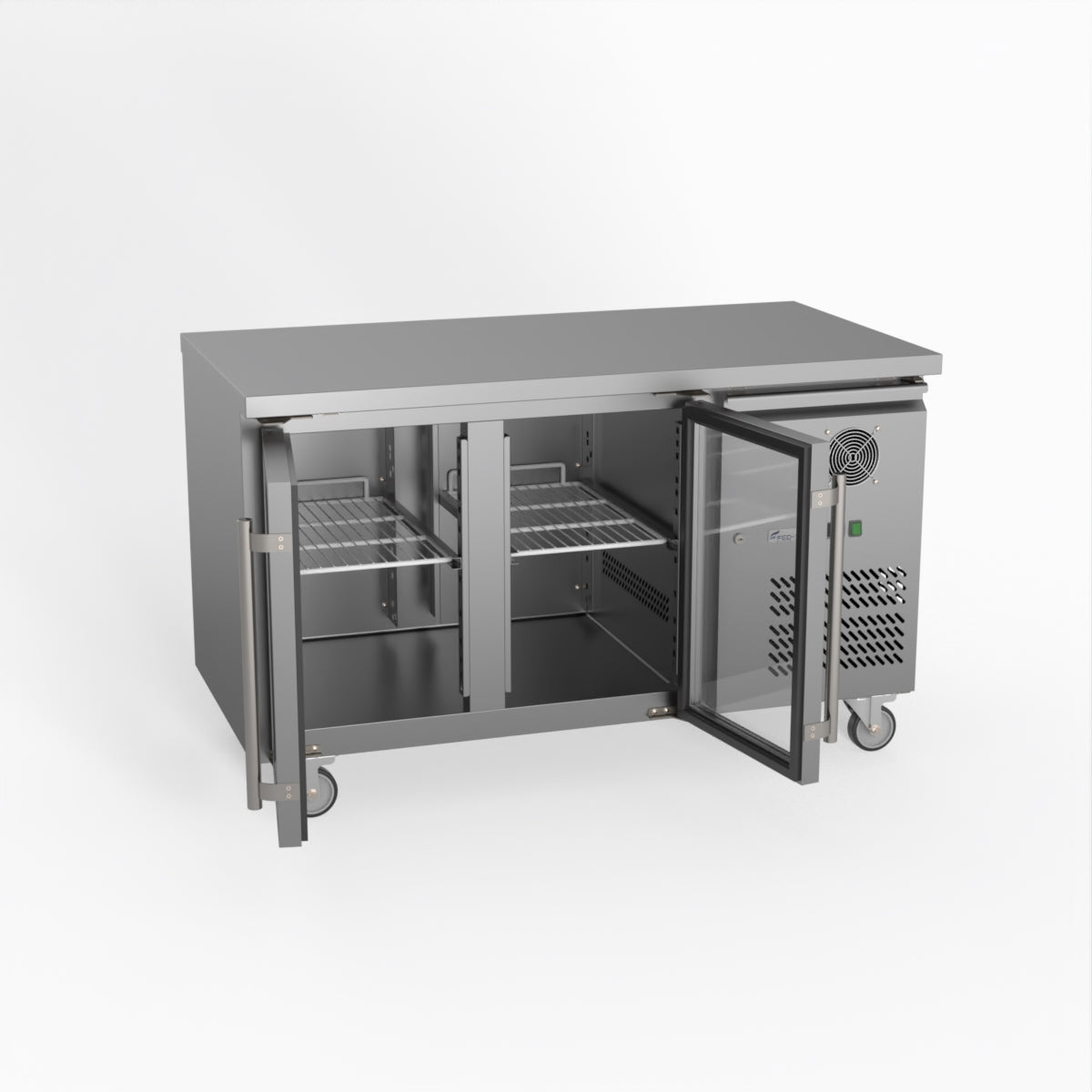 Thermaster Fed-X Two Glass Door Bench Fridge XUB7C13G2V