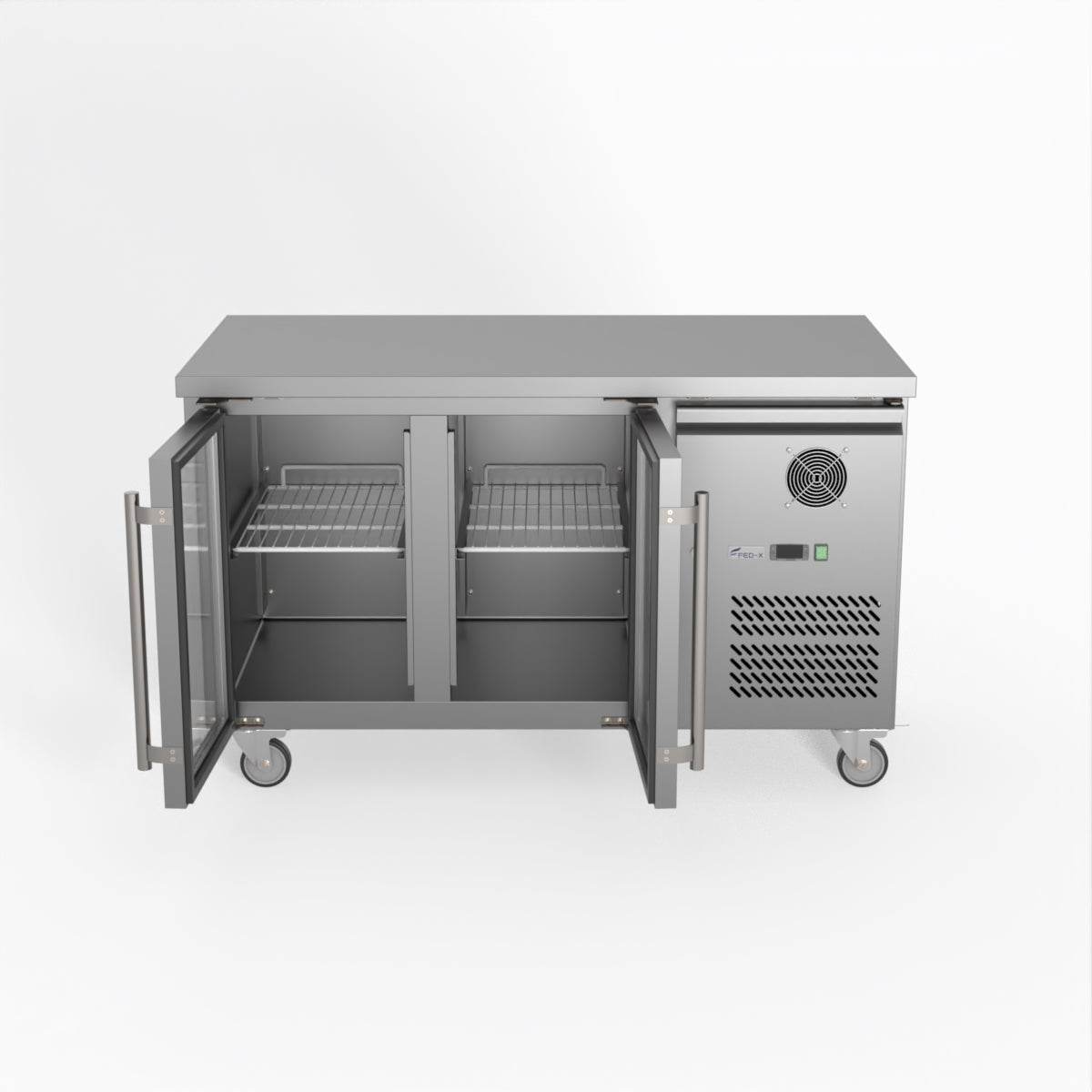 Thermaster Fed-X Two Glass Door Bench Fridge XUB7C13G2V