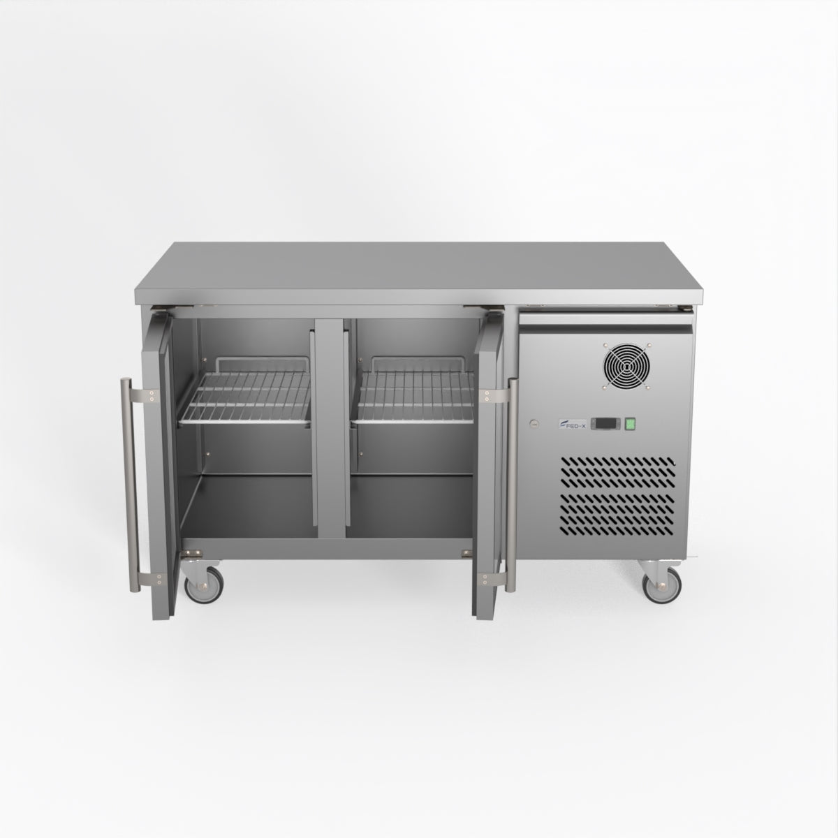 Thermaster Fed-X Two Glass Door Bench Fridge XUB7C13G2V