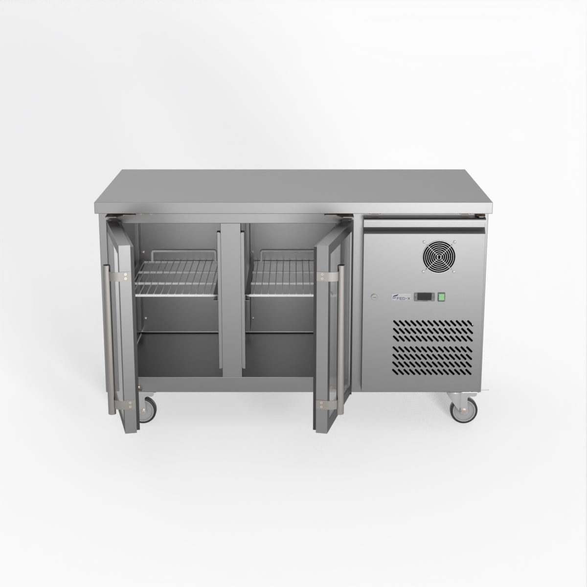 Thermaster Fed-X Two Glass Door Bench Fridge XUB7C13G2V