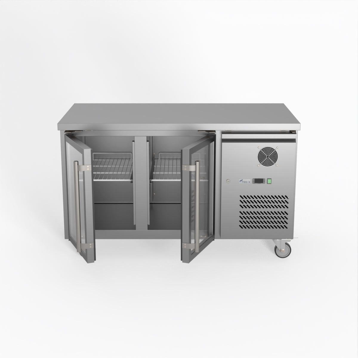 Thermaster Fed-X Two Glass Door Bench Fridge XUB7C13G2V