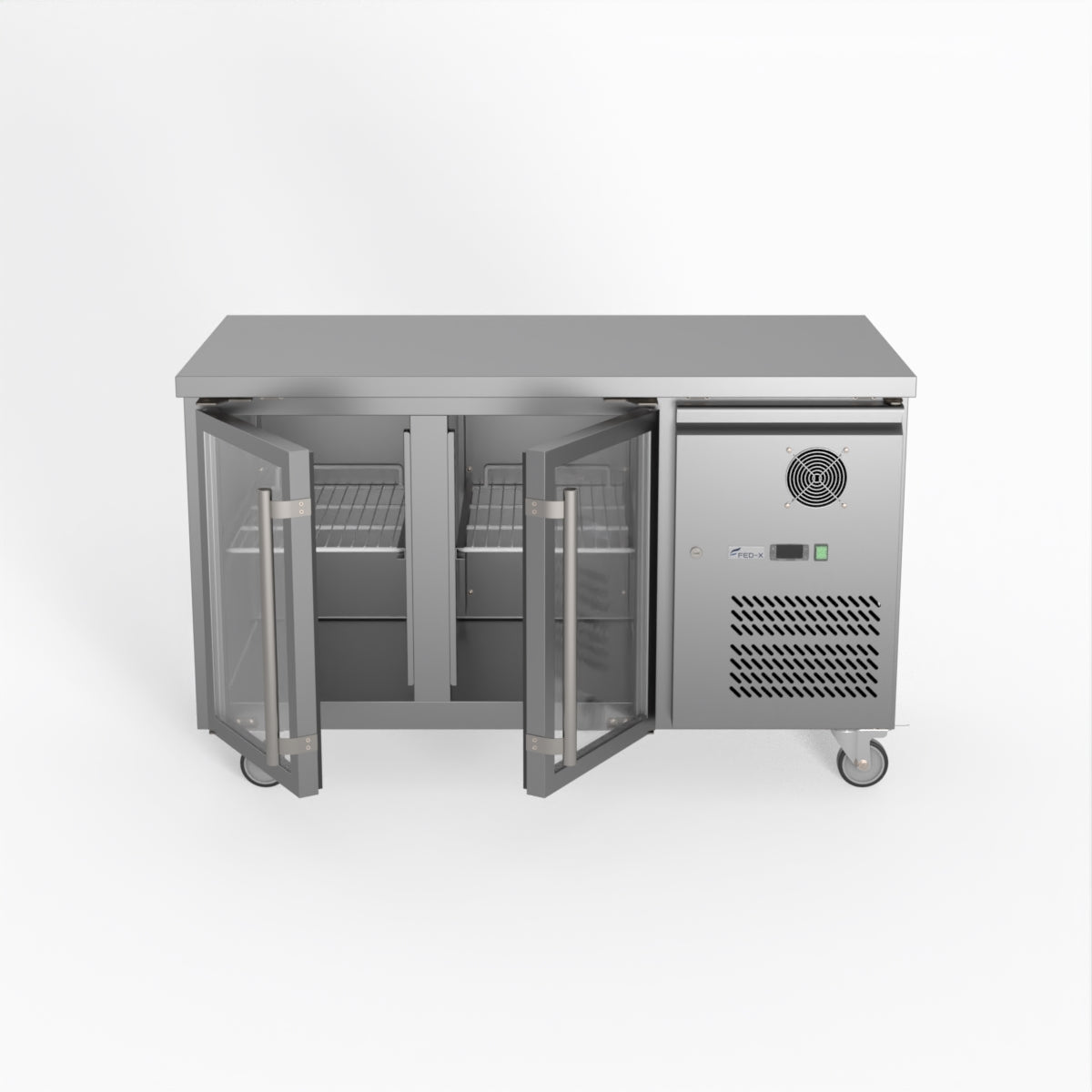 Thermaster Fed-X Two Glass Door Bench Fridge XUB7C13G2V