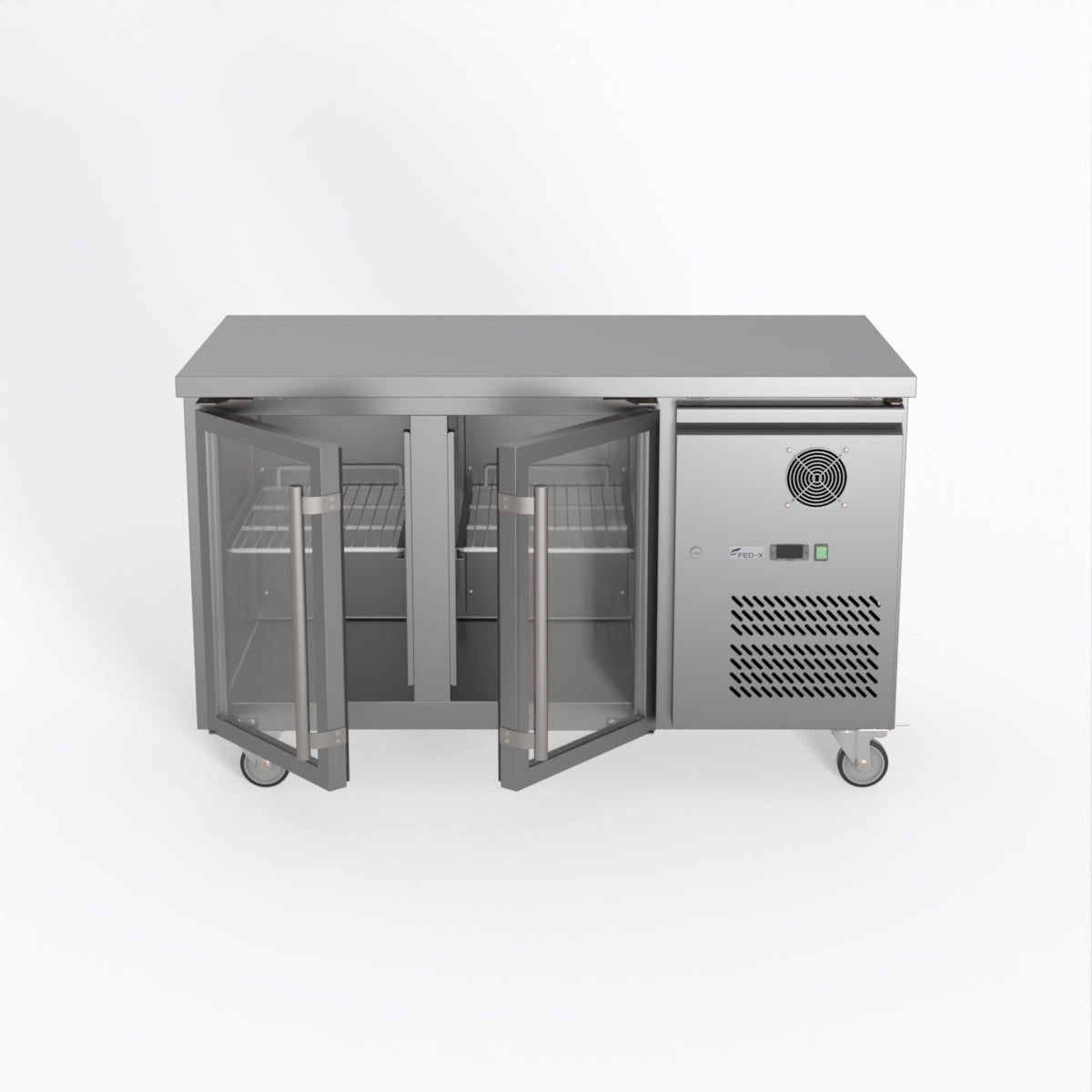 Thermaster Fed-X Two Glass Door Bench Fridge XUB7C13G2V