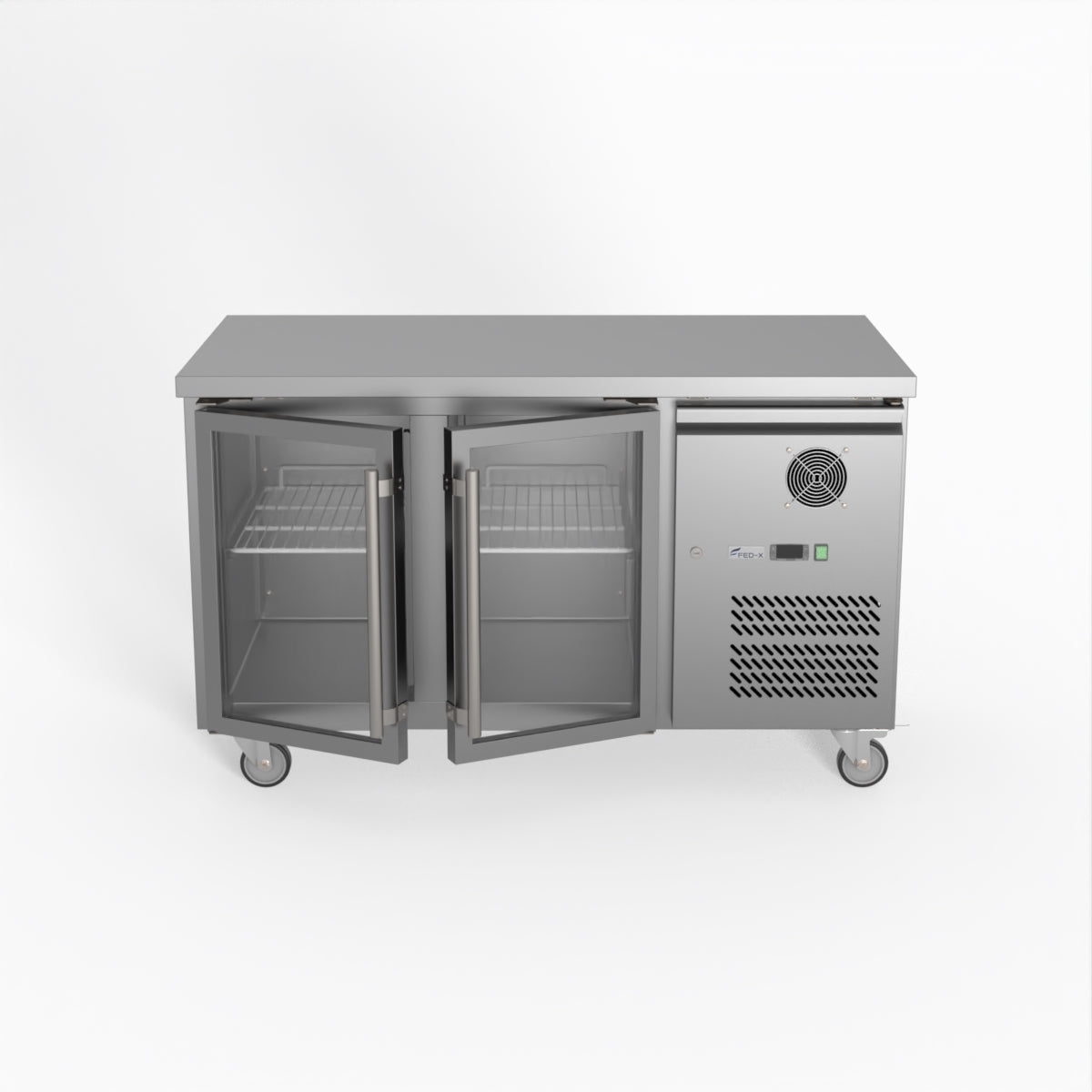 Thermaster Fed-X Two Glass Door Bench Fridge XUB7C13G2V