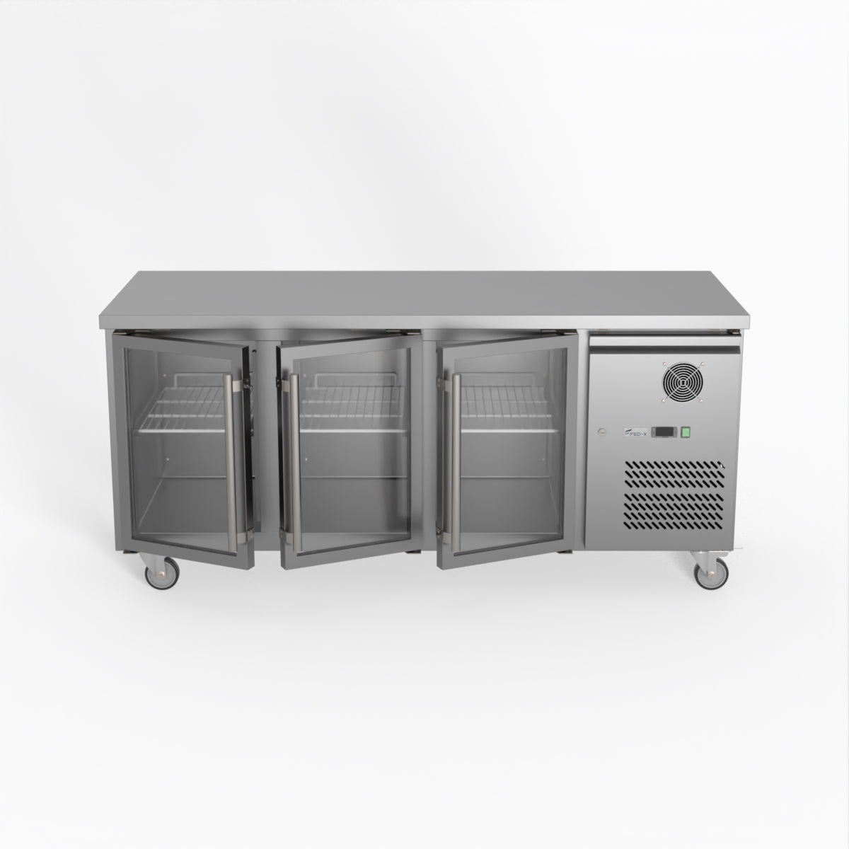 Thermaster Fed-X Three Glass Door Bench Fridge XUB7C18G3V