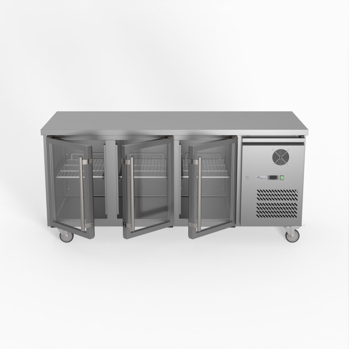 Thermaster Fed-X Three Glass Door Bench Fridge XUB7C18G3V