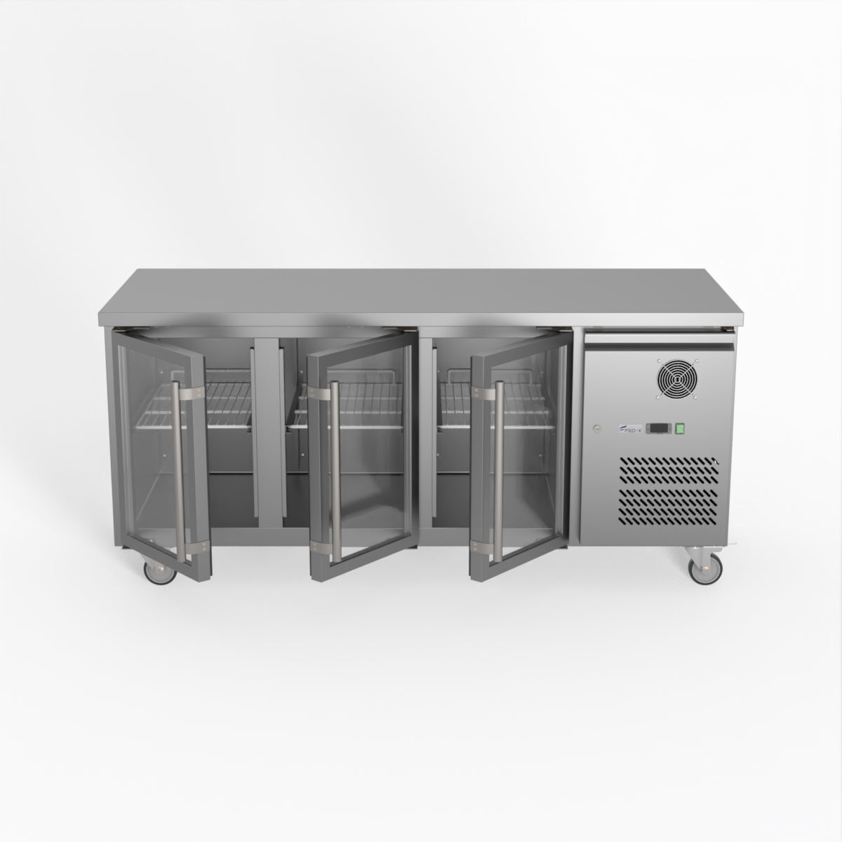 Thermaster Fed-X Three Glass Door Bench Fridge XUB7C18G3V