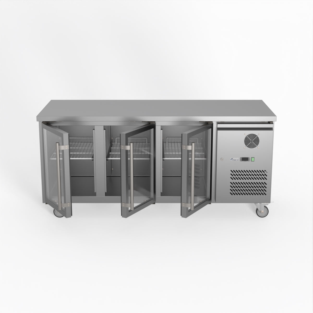 Thermaster Fed-X Three Glass Door Bench Fridge XUB7C18G3V