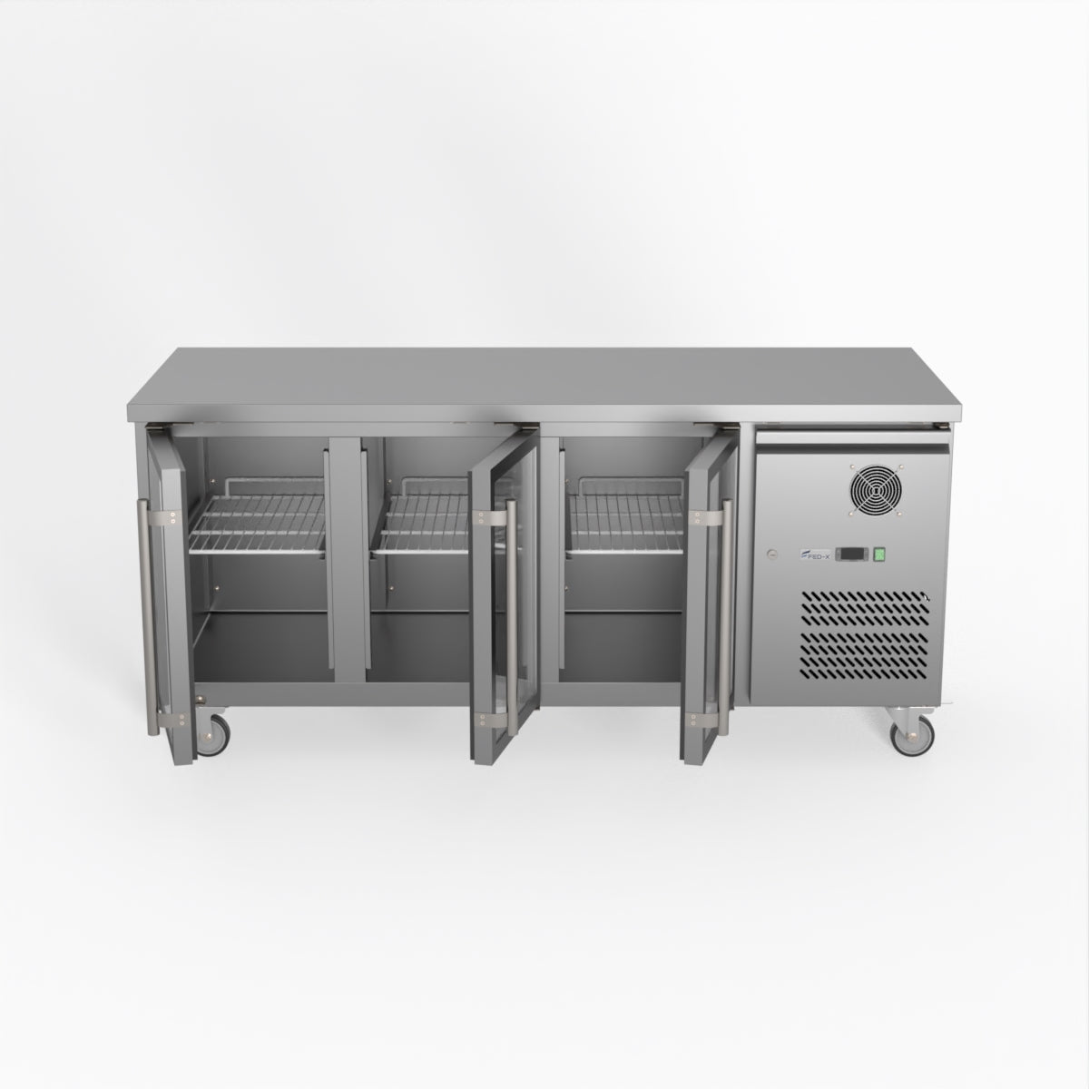 Thermaster Fed-X Three Glass Door Bench Fridge XUB7C18G3V