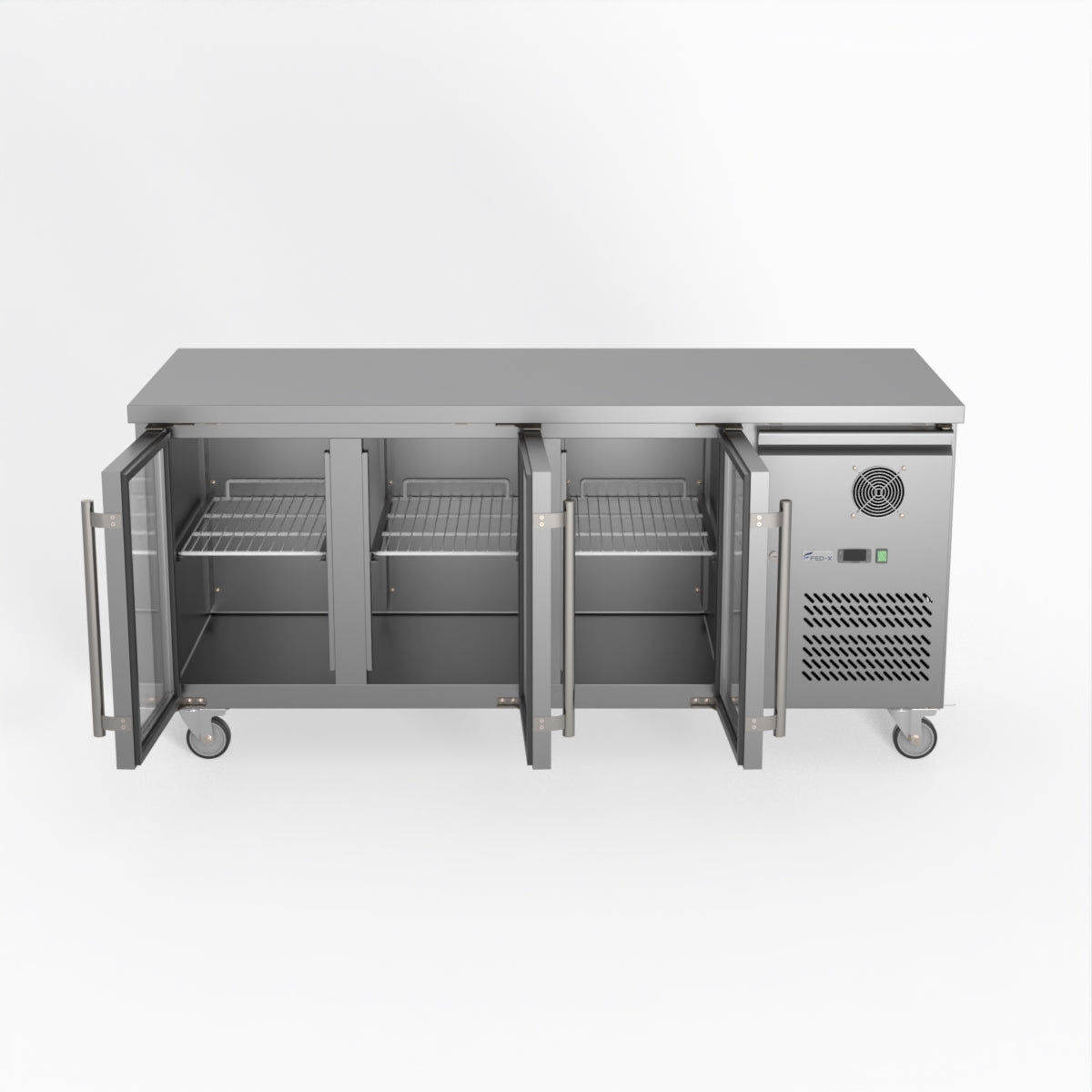 Thermaster Fed-X Three Glass Door Bench Fridge XUB7C18G3V