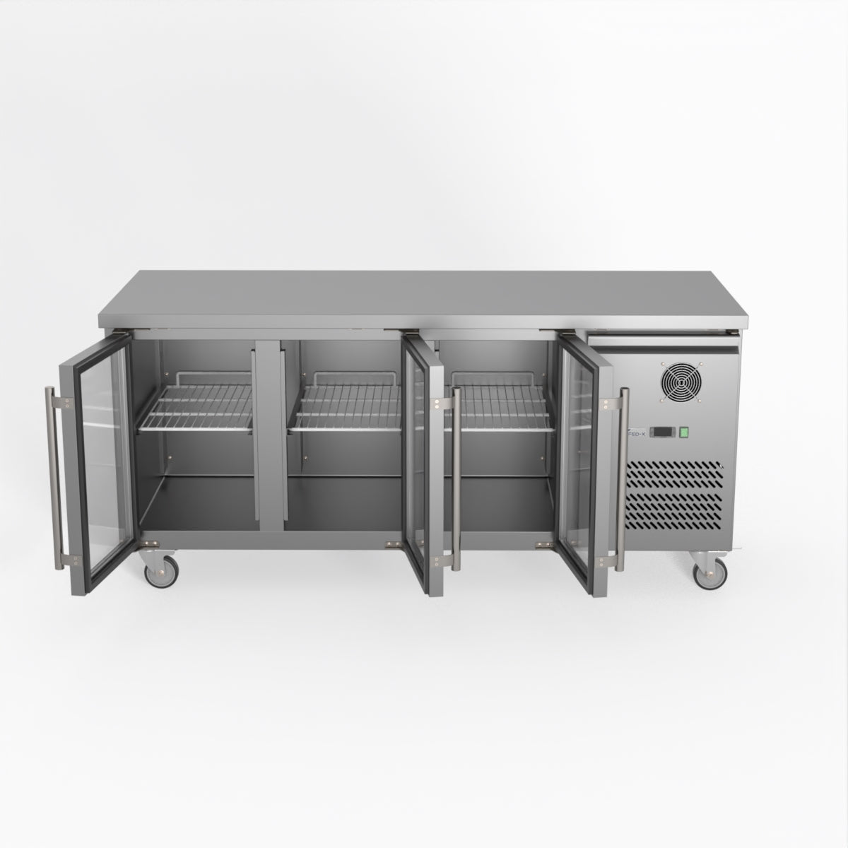 Thermaster Fed-X Three Glass Door Bench Fridge XUB7C18G3V