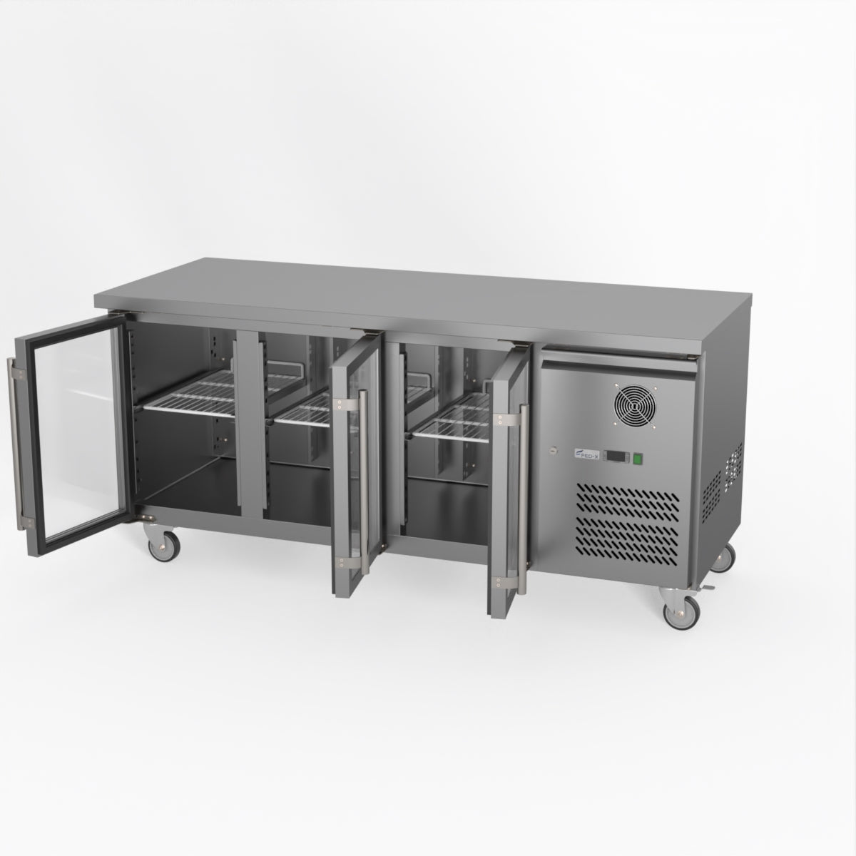 Thermaster Fed-X Three Glass Door Bench Fridge XUB7C18G3V