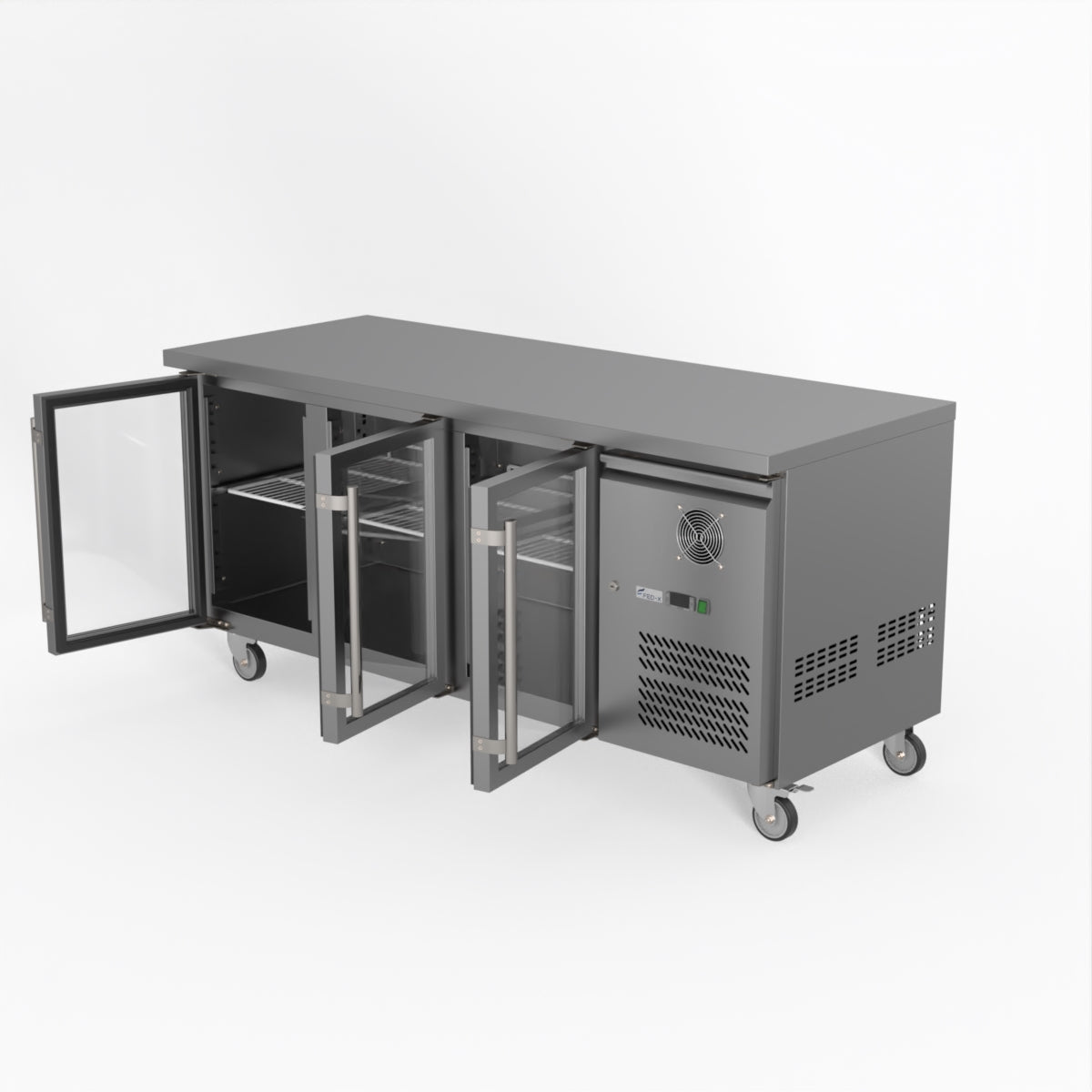 Thermaster Fed-X Three Glass Door Bench Fridge XUB7C18G3V