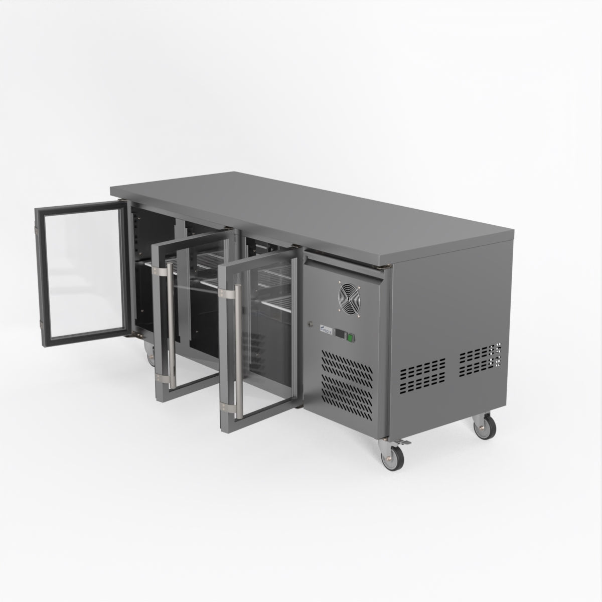 Thermaster Fed-X Three Glass Door Bench Fridge XUB7C18G3V