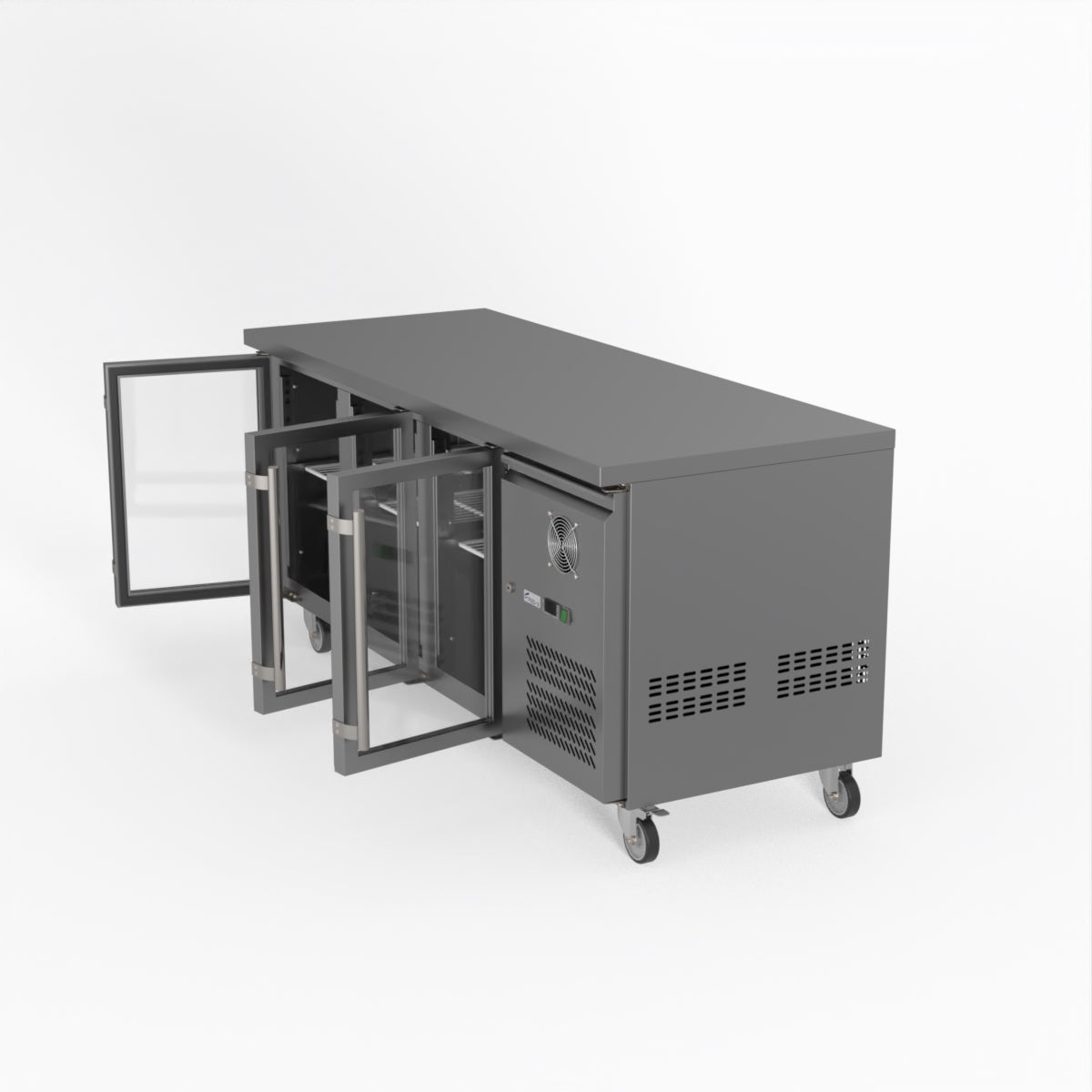 Thermaster Fed-X Three Glass Door Bench Fridge XUB7C18G3V