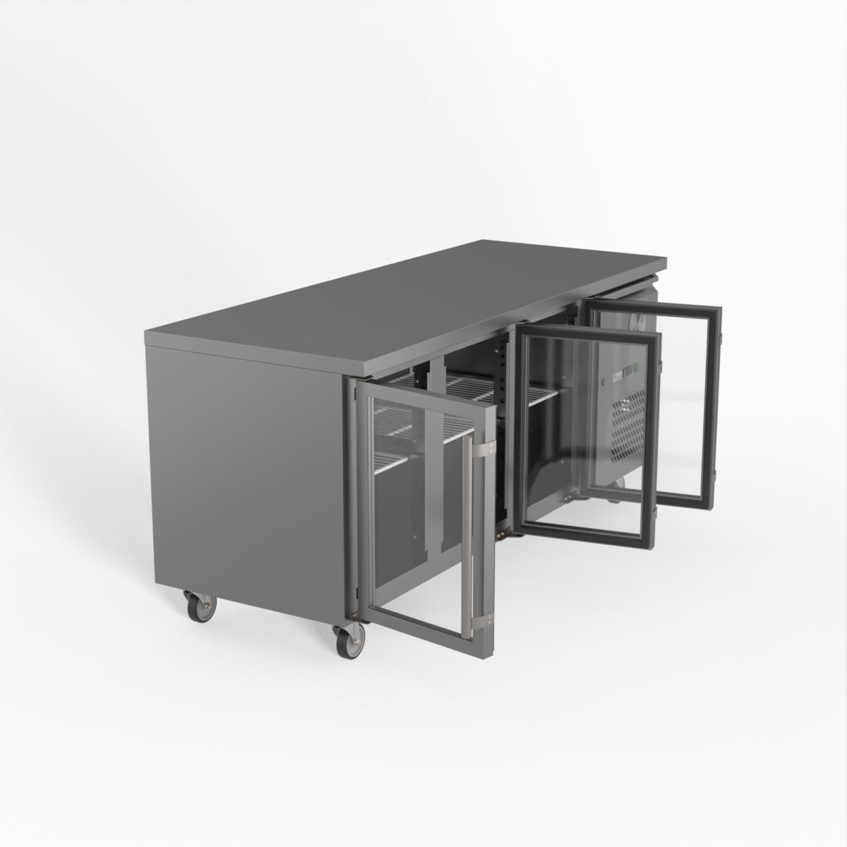 Thermaster Fed-X Three Glass Door Bench Fridge XUB7C18G3V