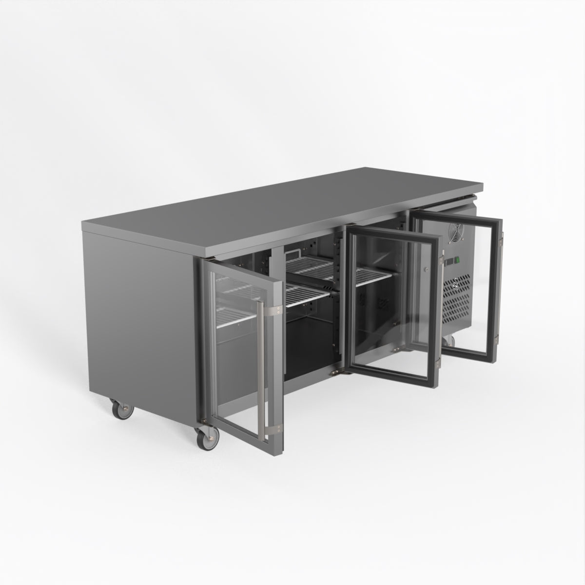 Thermaster Fed-X Three Glass Door Bench Fridge XUB7C18G3V