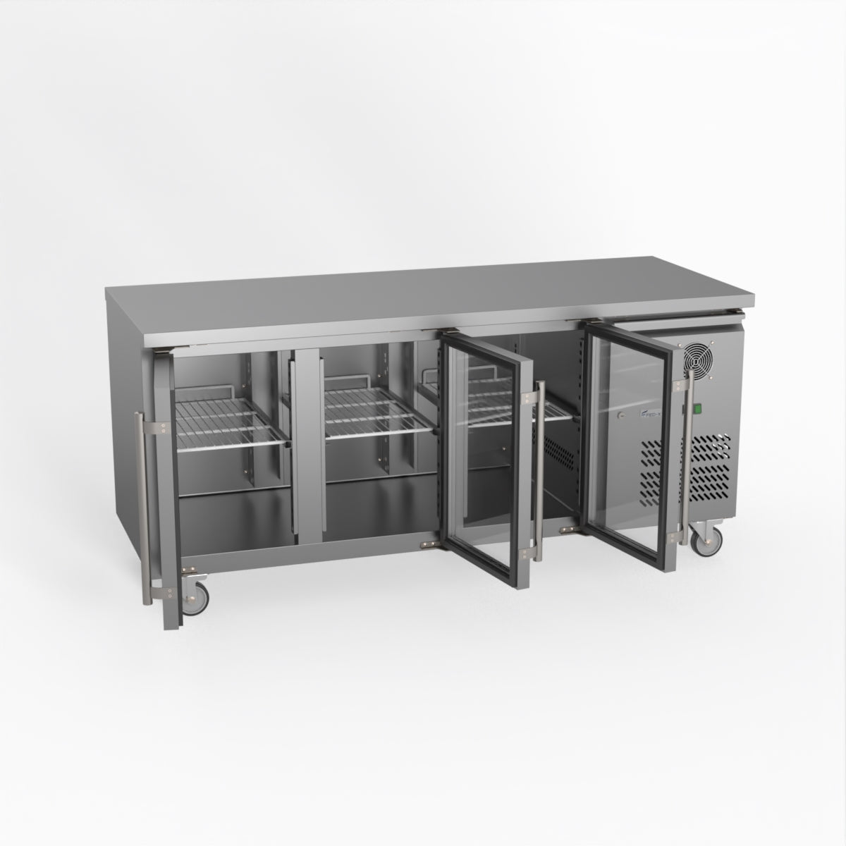 Thermaster Fed-X Three Glass Door Bench Fridge XUB7C18G3V