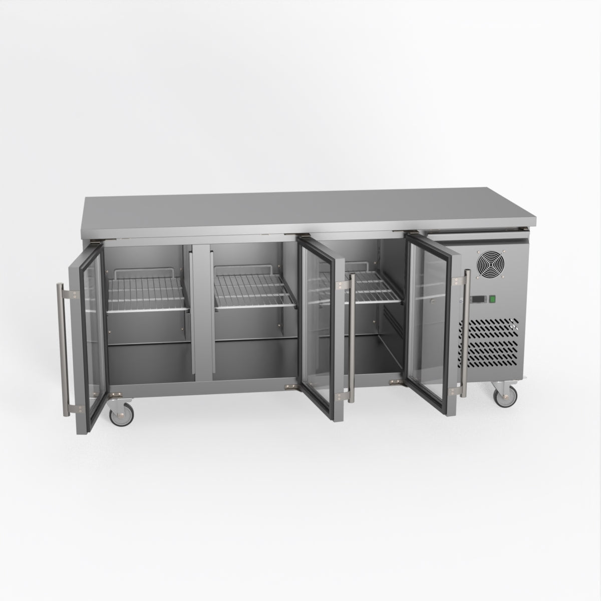 Thermaster Fed-X Three Glass Door Bench Fridge XUB7C18G3V