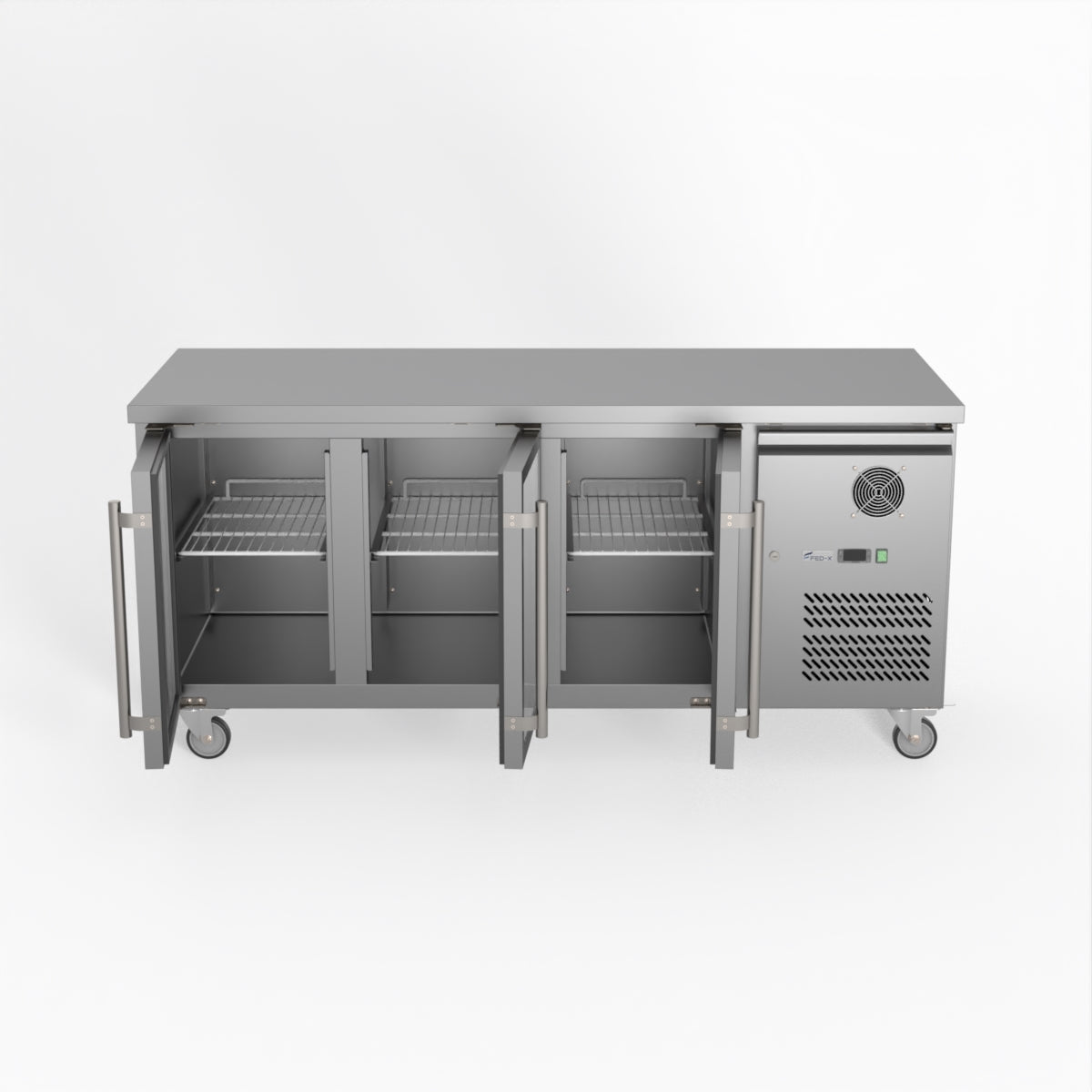 Thermaster Fed-X Three Glass Door Bench Fridge XUB7C18G3V