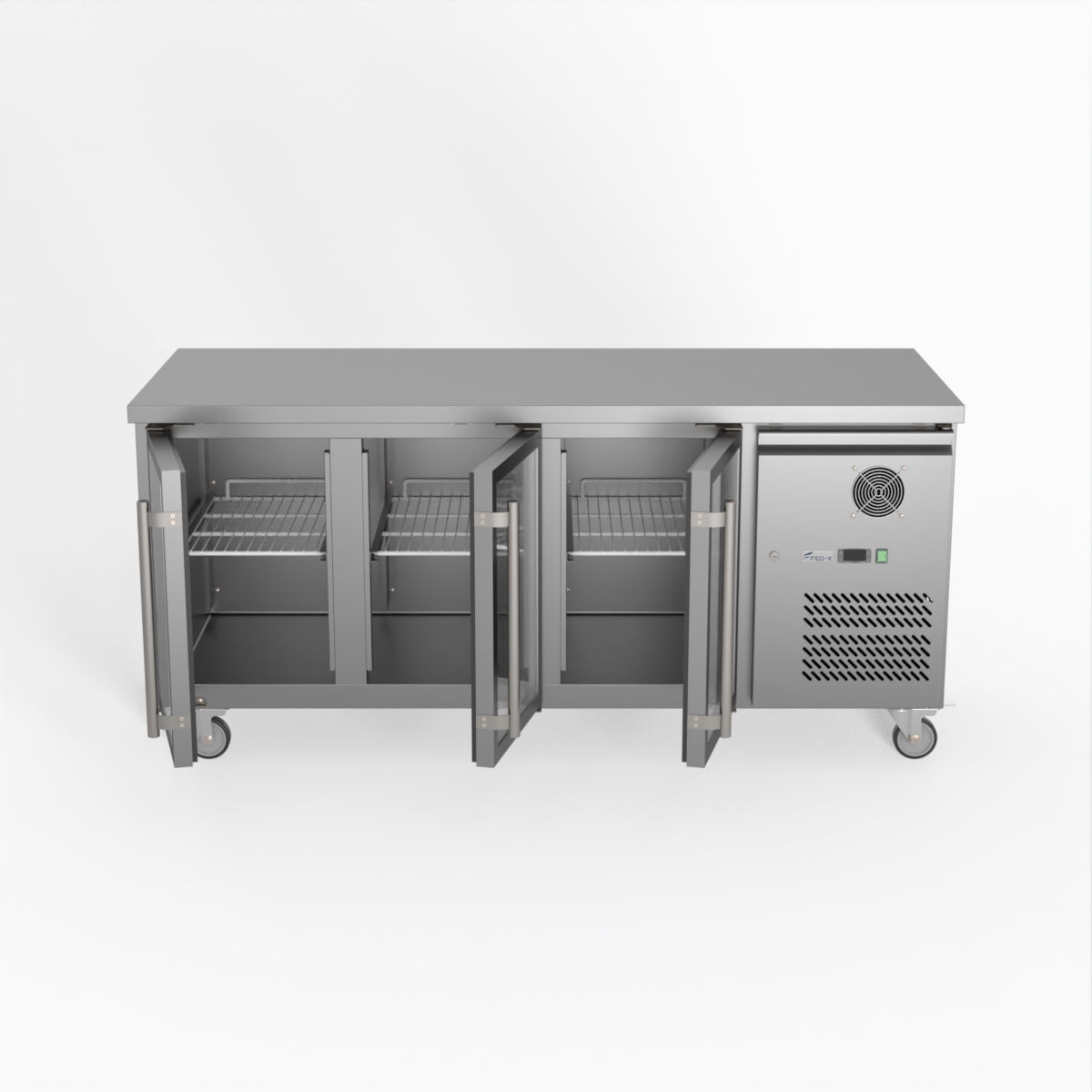 Thermaster Fed-X Three Glass Door Bench Fridge XUB7C18G3V