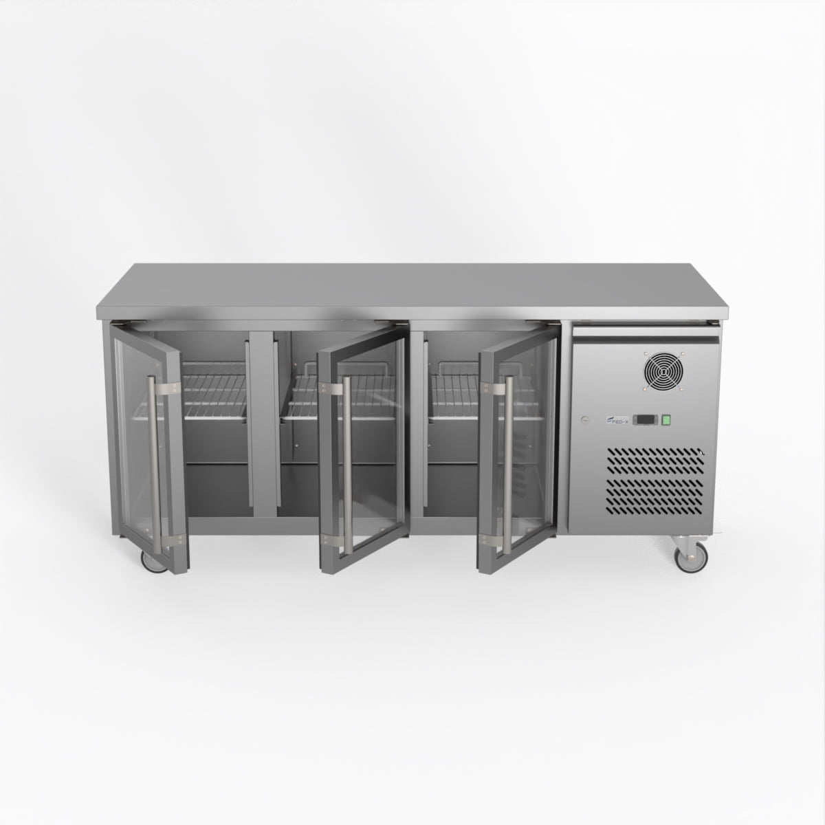 Thermaster Fed-X Three Glass Door Bench Fridge XUB7C18G3V