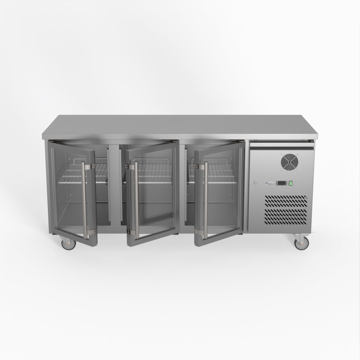 Thermaster Fed-X Three Glass Door Bench Fridge XUB7C18G3V