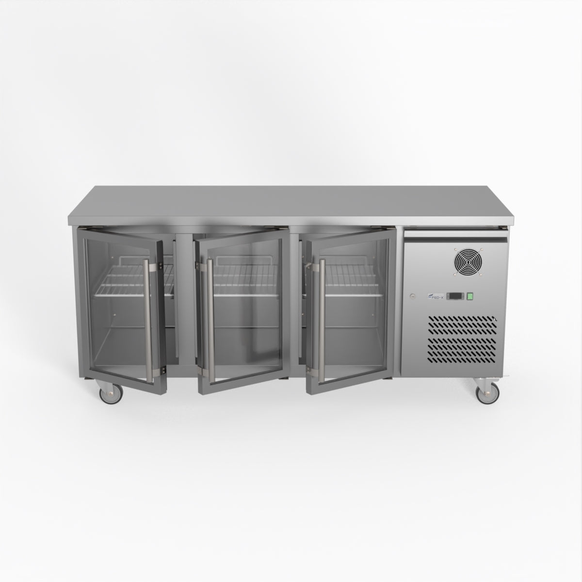 Thermaster Fed-X Three Glass Door Bench Fridge XUB7C18G3V