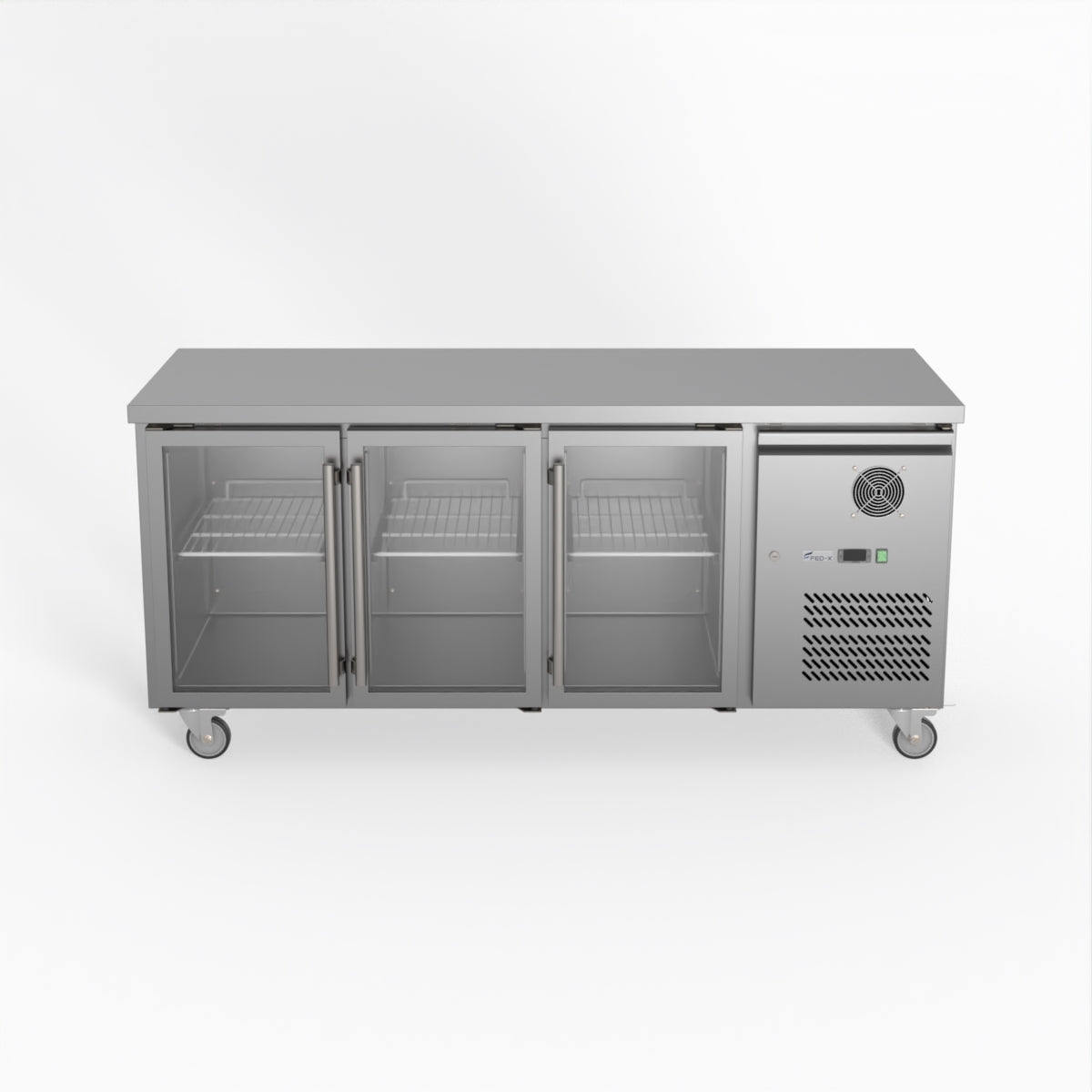 Thermaster Fed-X Three Glass Door Bench Fridge XUB7C18G3V