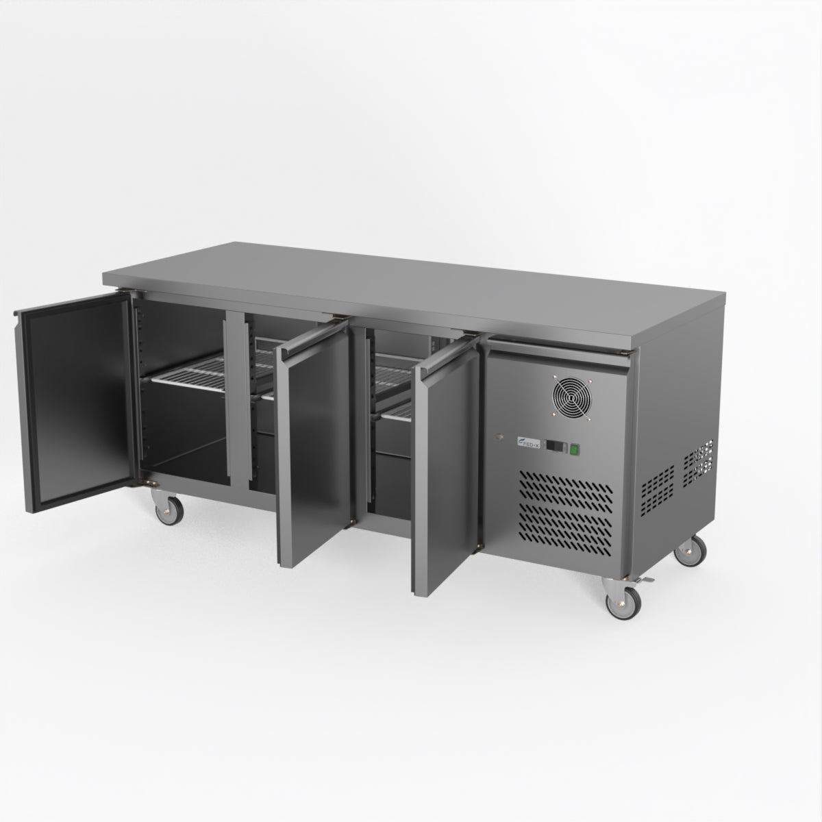 Thermaster Fed-X S/S Three Door Bench Fridge XUB7C18S3V