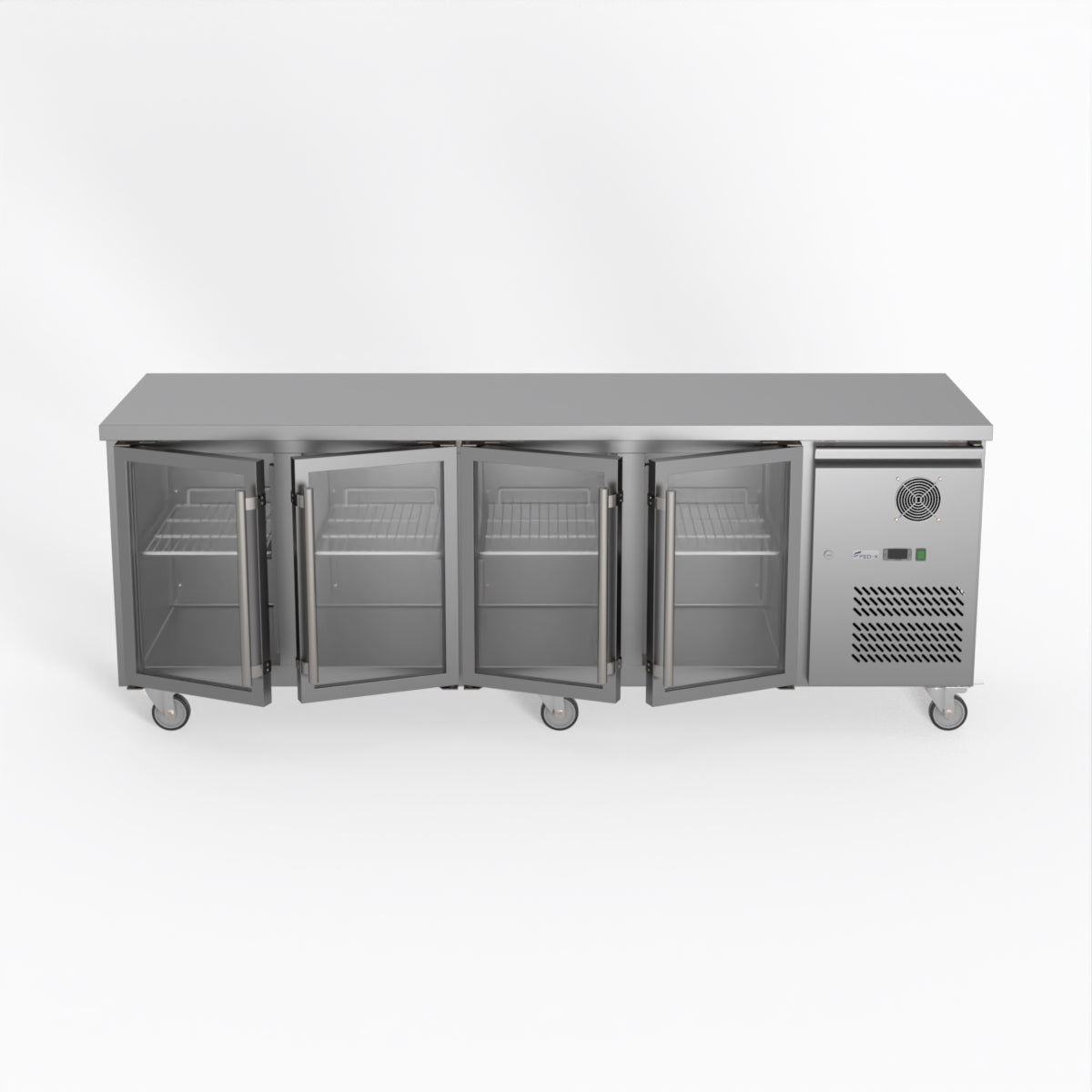 Thermaster Fed-X Four Glass Door Bench Fridge XUB7C22G4V