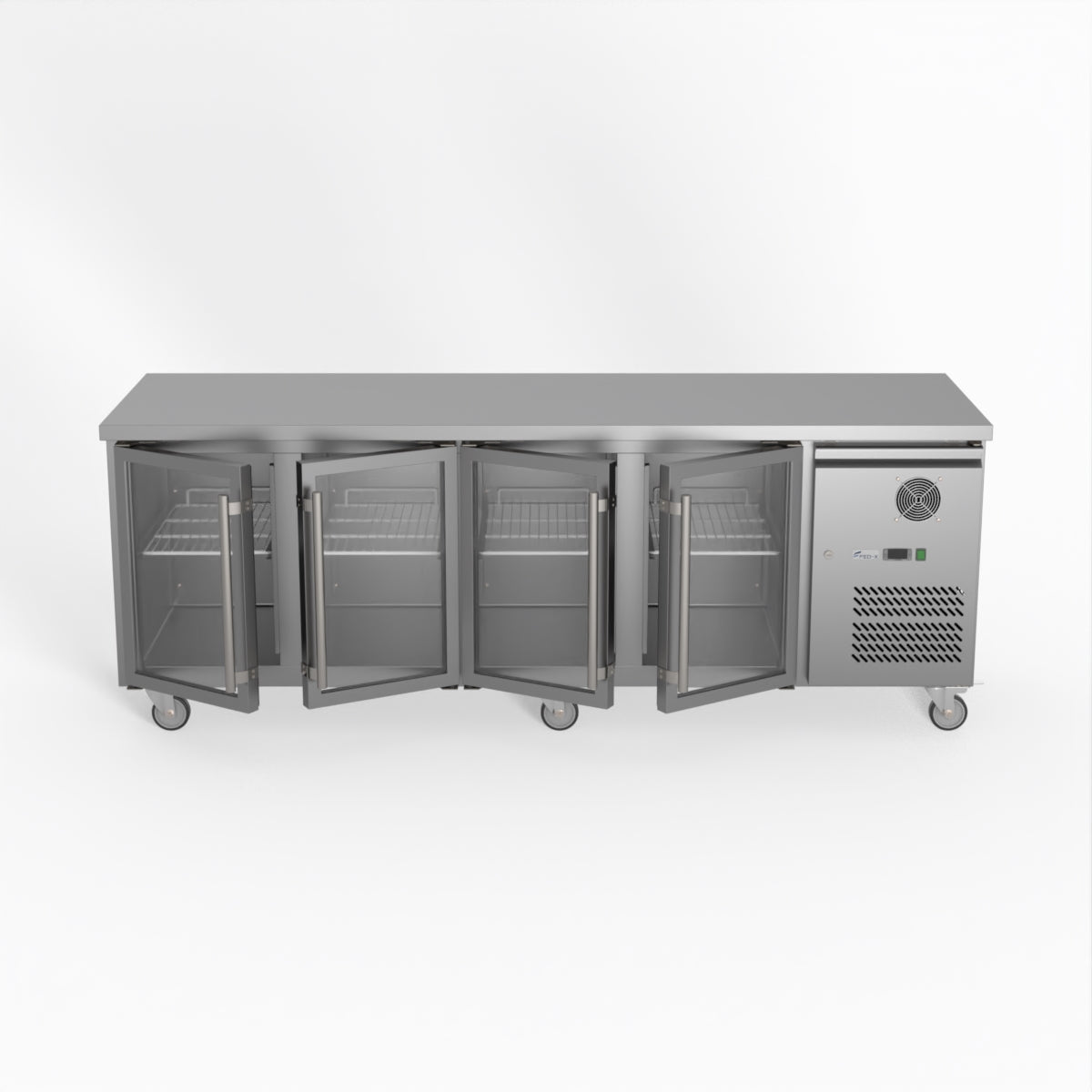 Thermaster Fed-X Four Glass Door Bench Fridge XUB7C22G4V