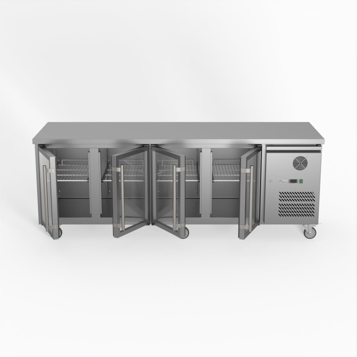 Thermaster Fed-X Four Glass Door Bench Fridge XUB7C22G4V