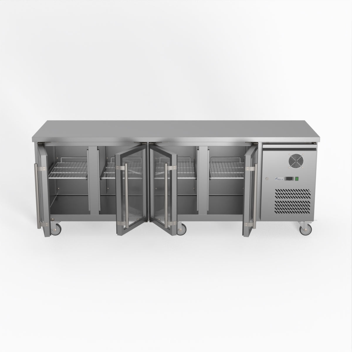 Thermaster Fed-X Four Glass Door Bench Fridge XUB7C22G4V