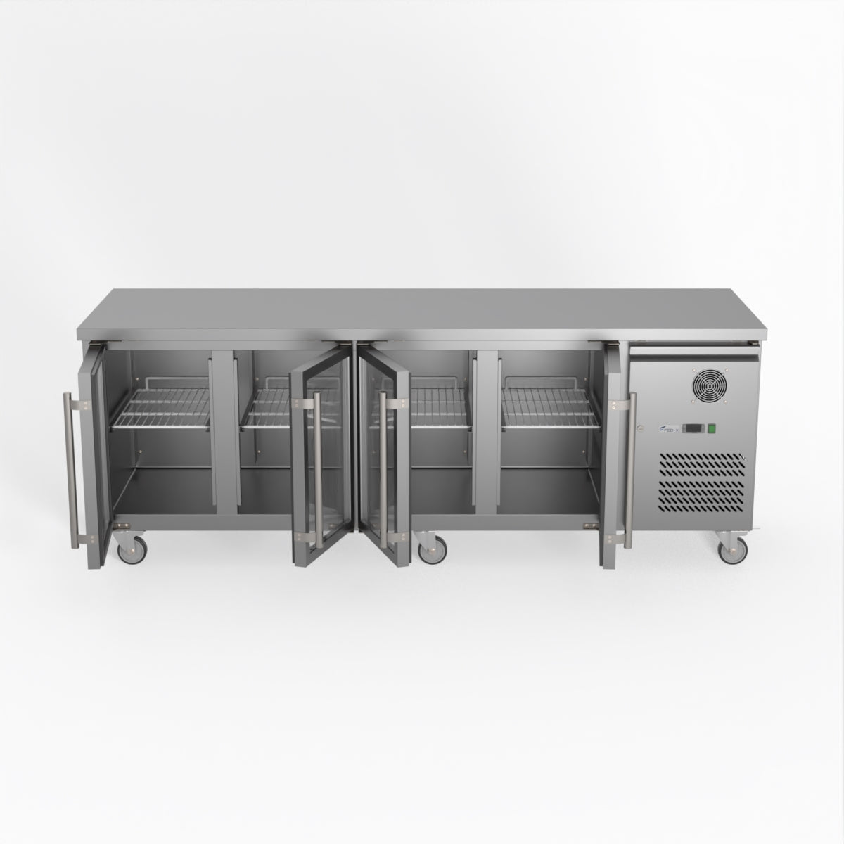 Thermaster Fed-X Four Glass Door Bench Fridge XUB7C22G4V