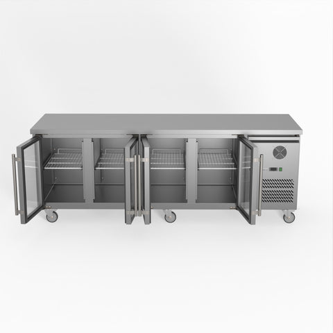 XUB7C22G4V Thermaster Fed-X Four Glass Door Bench Fridge XUB7C22G4V
