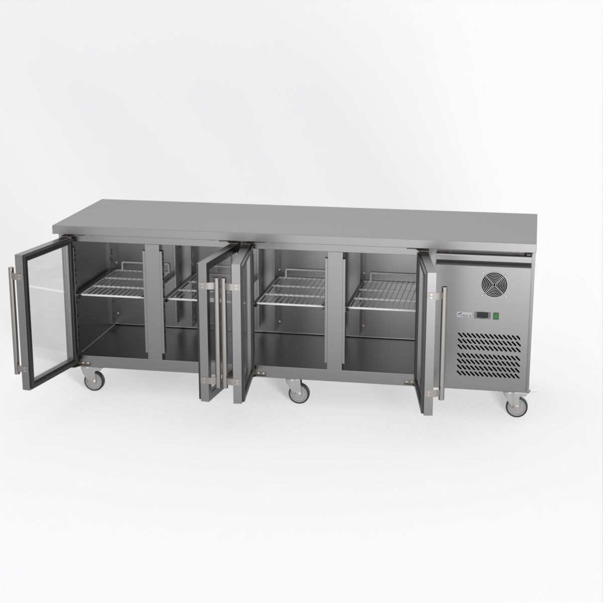 Thermaster Fed-X Four Glass Door Bench Fridge XUB7C22G4V