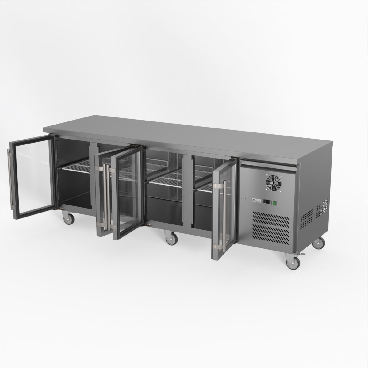 Thermaster Fed-X Four Glass Door Bench Fridge XUB7C22G4V