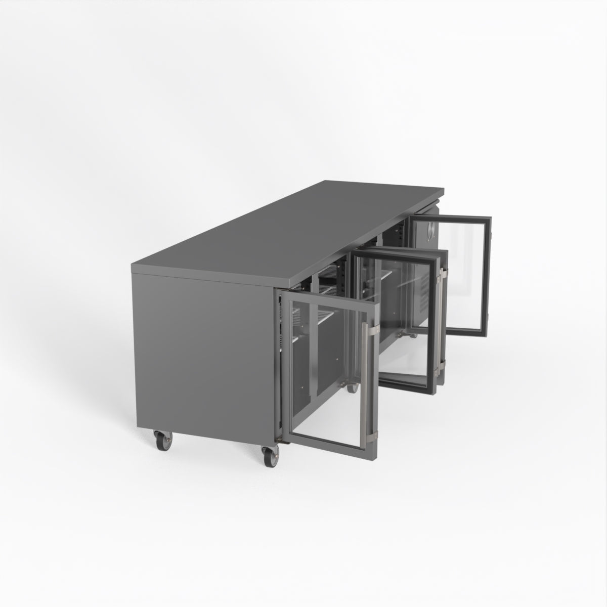 Thermaster Fed-X Four Glass Door Bench Fridge XUB7C22G4V